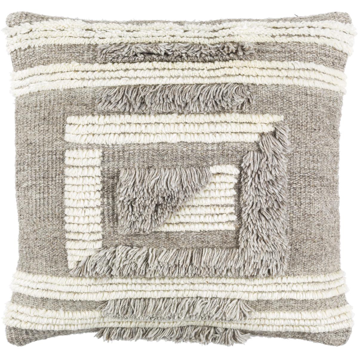 Surya BAA002-1818P Baracoa 18 inch Gray Pillow Kit in 18 x 18, Square