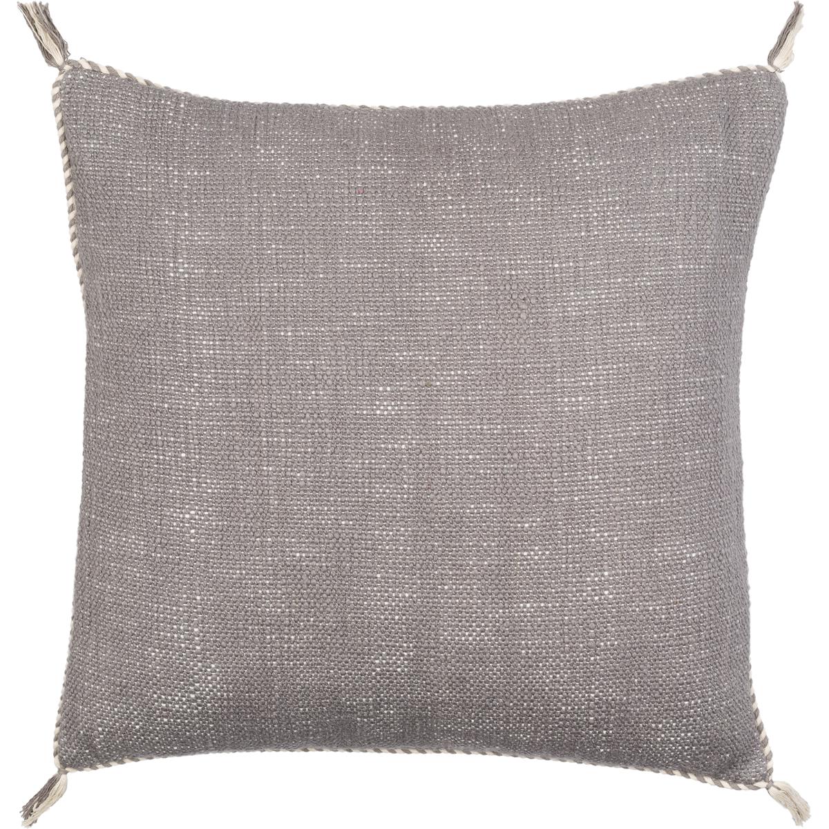 BBA003-2222P 22 x 22 in. Braided Bisa Woven Pillow Kit - Medium Gray & Cream