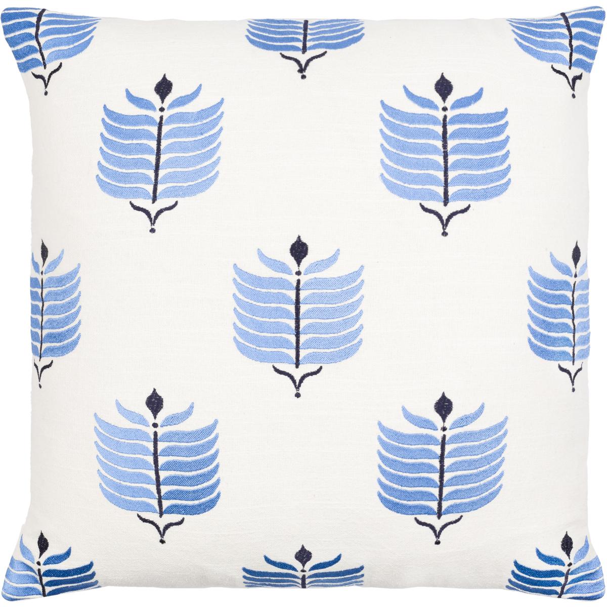 BHO001-2222P 22 x 22 in. Bicheno Woven Pillow Kit - Ivory, Sky Blue & Ink