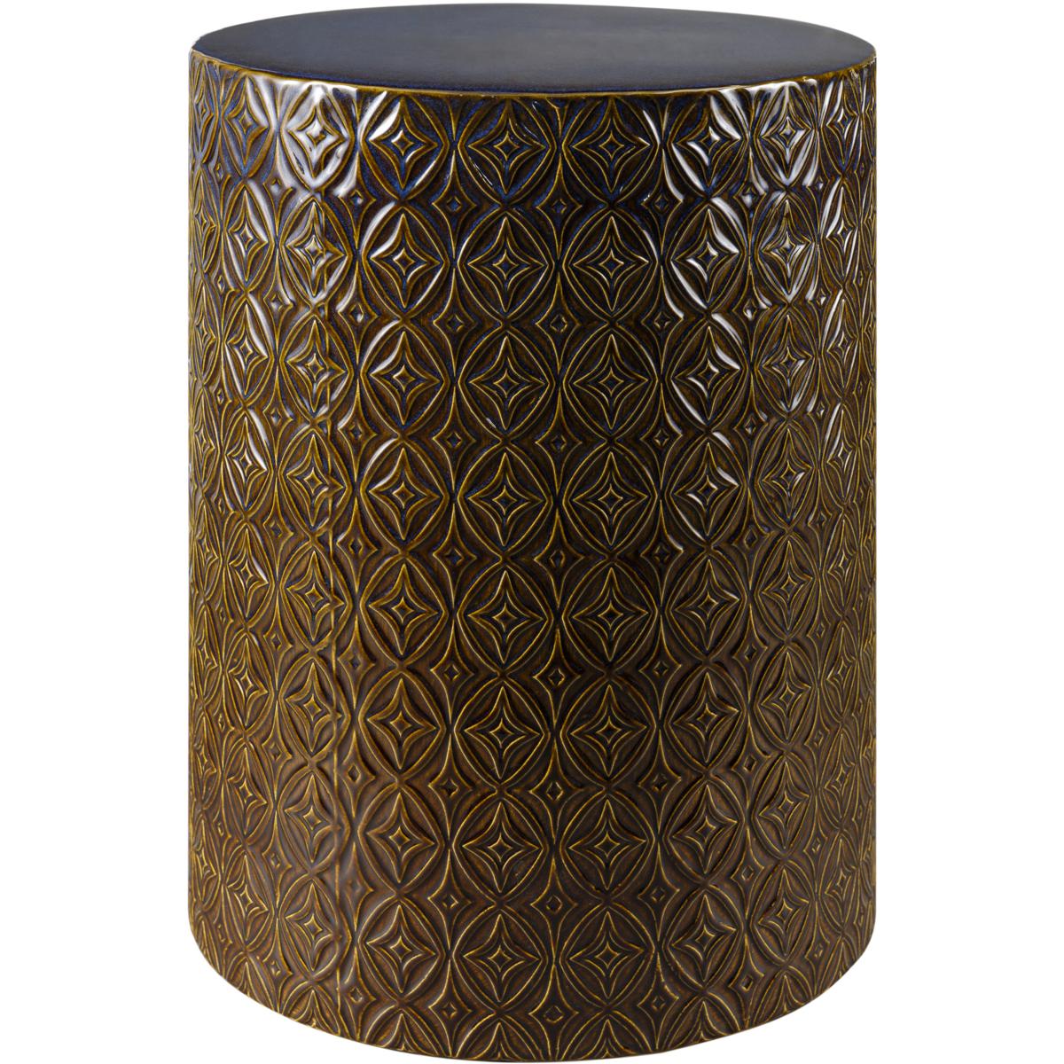 Livabliss by Surya Outdoor Brick Lane Brown Ceramic Round End Table