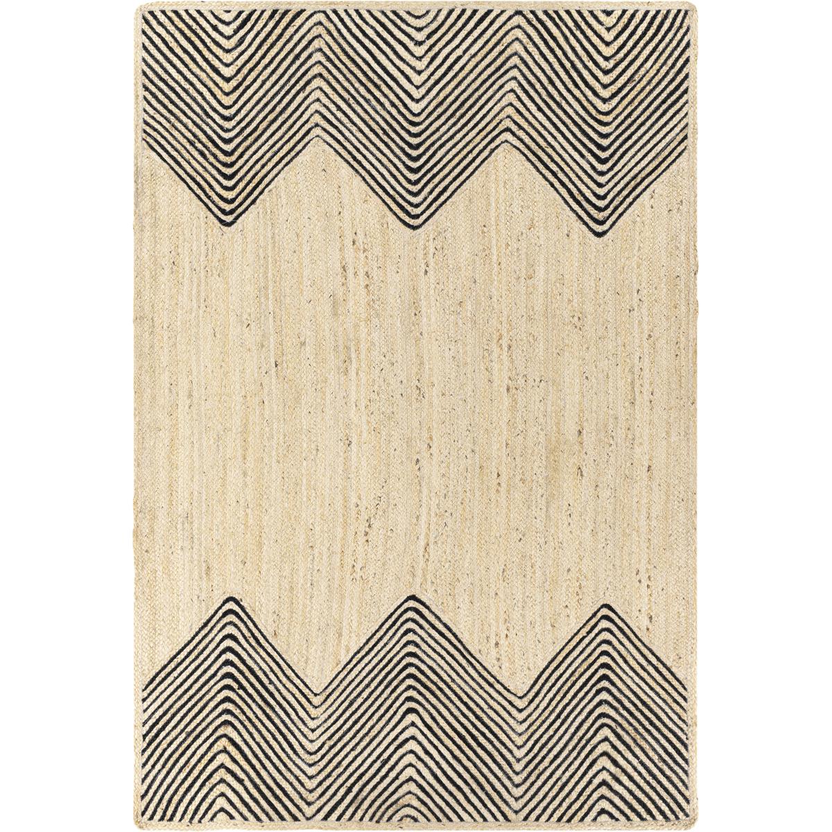 BRA2400-81012 8 ft. 10 in. x 12 ft. Bryant Hand Woven Area Rug, Black & Beige