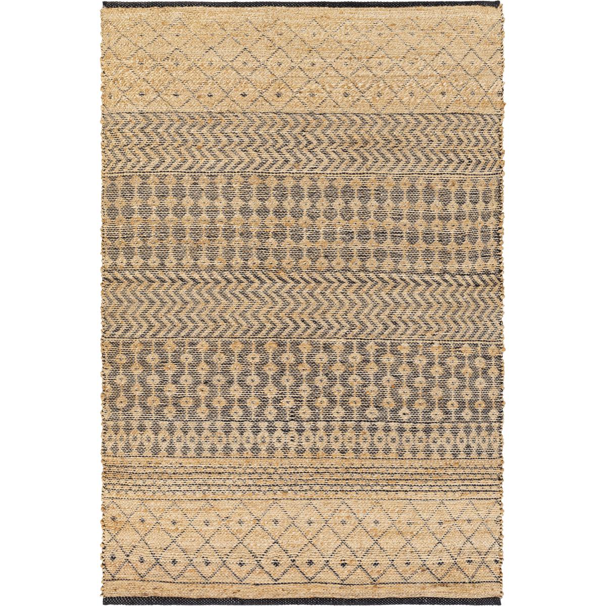 BRA2402-81012 8 ft. 10 in. x 12 ft. Bryant Hand Woven Rectangle Rug - Wheat & Black