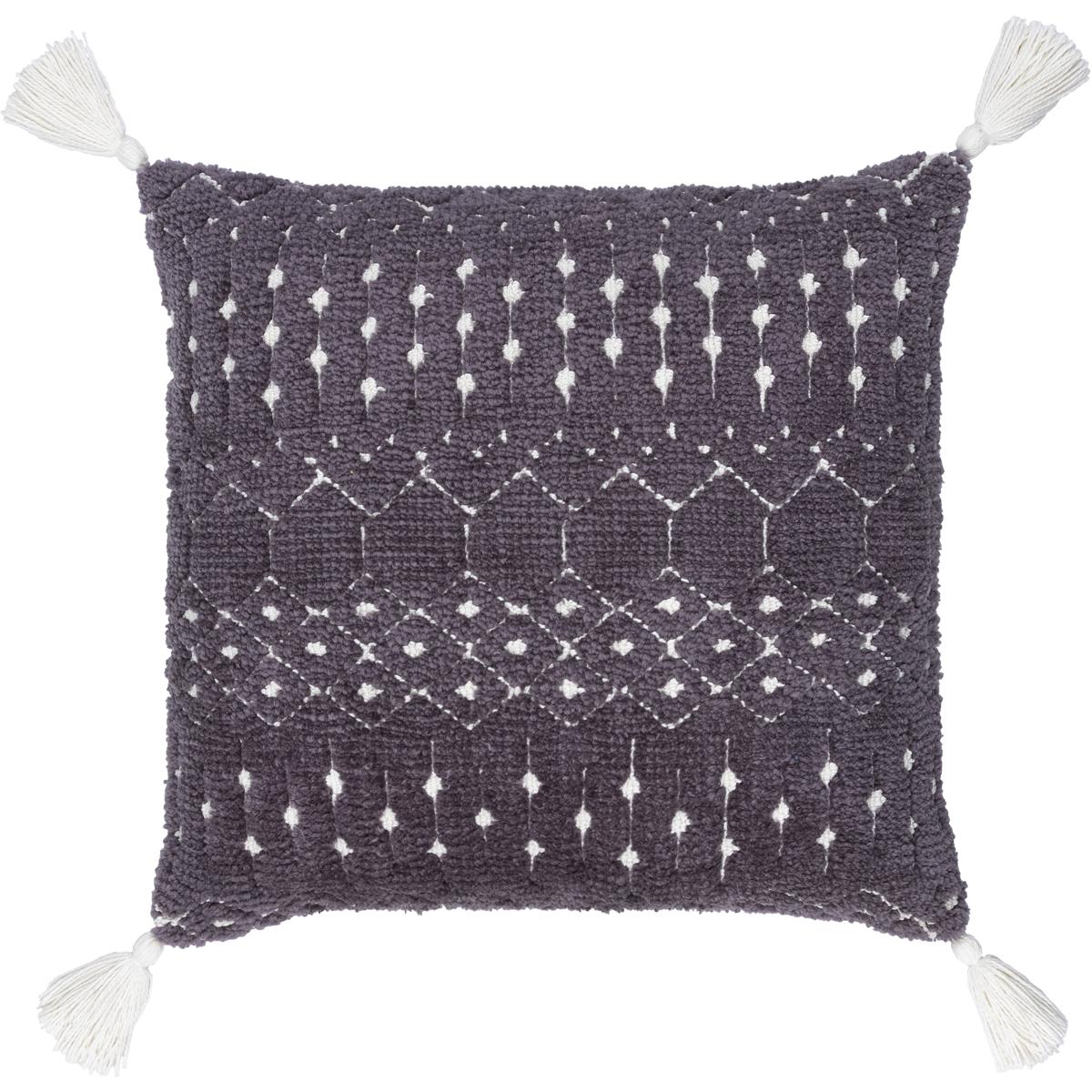 BRH007-2020P 20 x 20 in. Braith Knitted Pillow Kit - Medium Gray & Cream