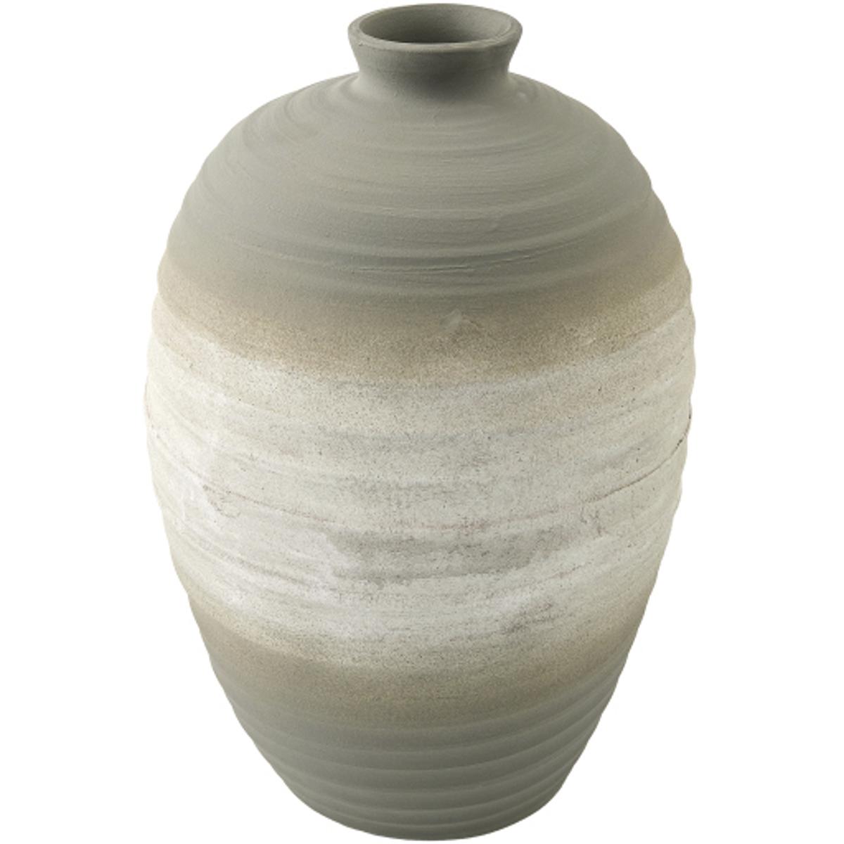 Evander Updated Traditional Grey Glazed Ceramic Table Vase