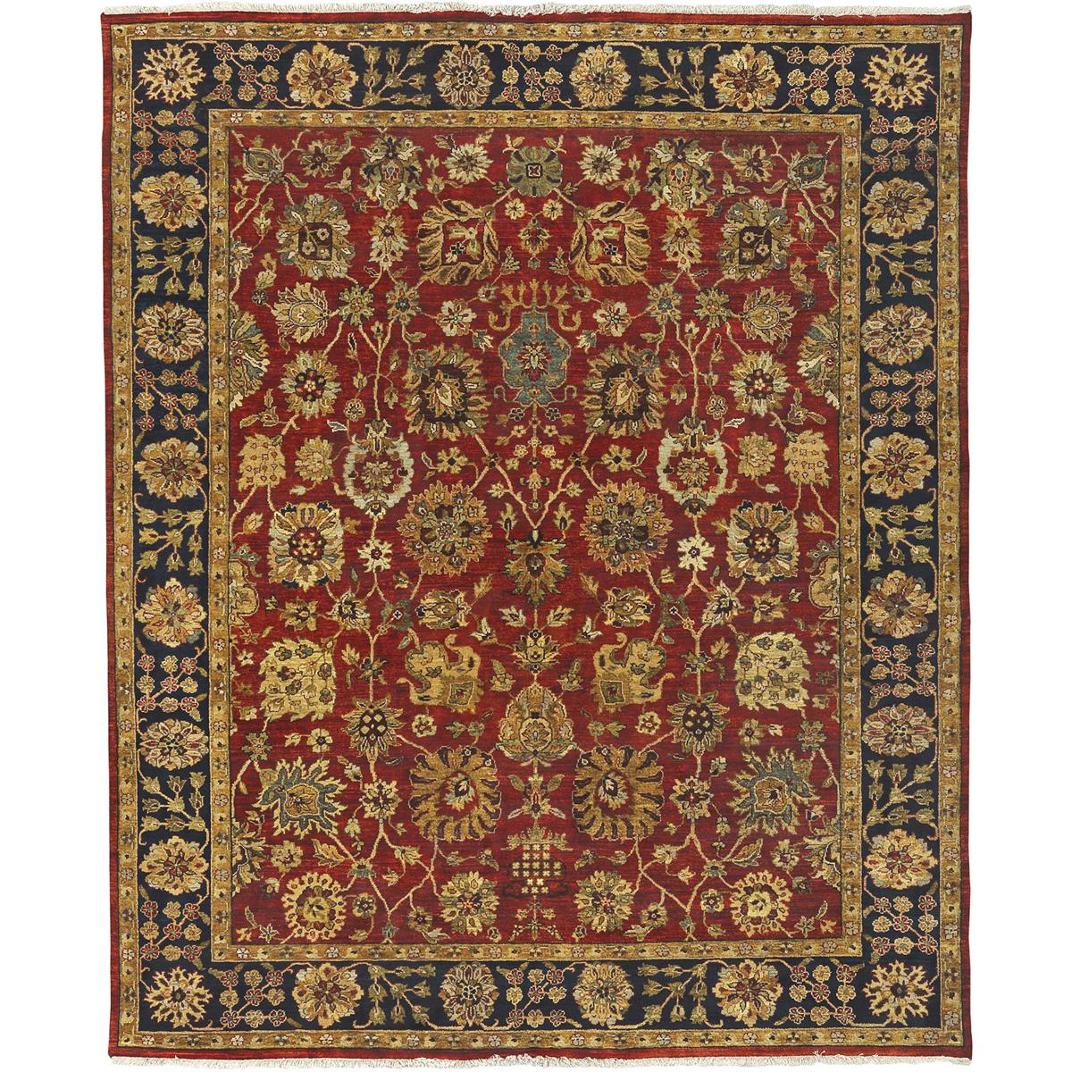 Surya BUR9118-810 Bursa 120 X 96 inch Black / Rust / Mustard / Medium Gray Handmade Rug