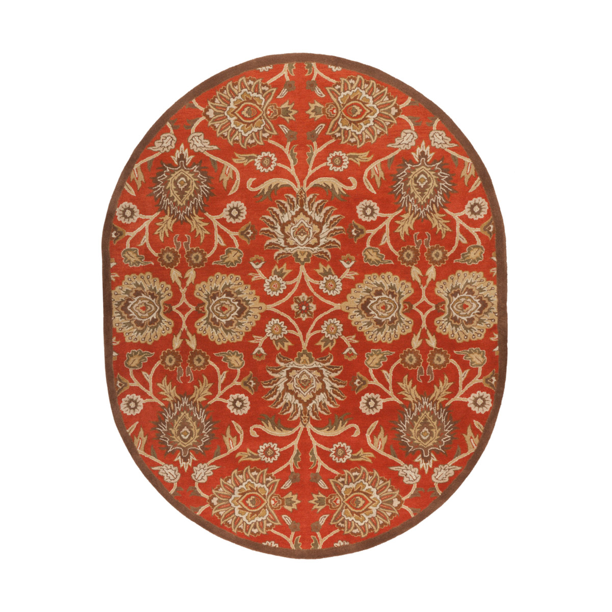 41ELIZABETH 49570-BO Edda 120 X 96 inch Burnt Orange/Khaki/Tan/Camel/Dark Brown/Olive Rugs, Wool