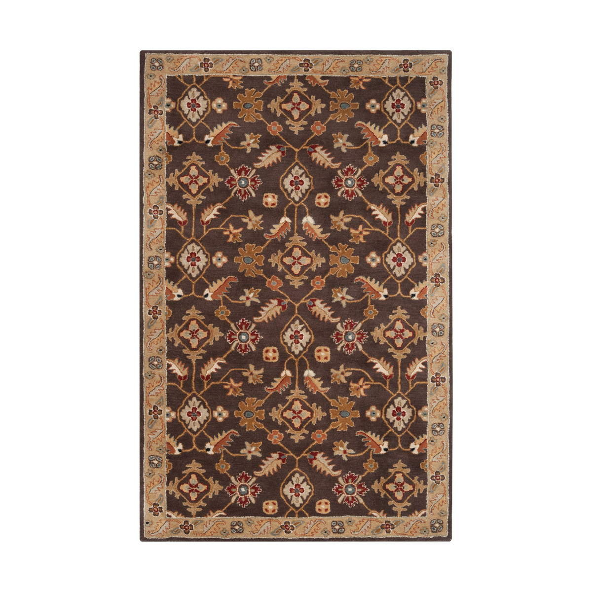 41ELIZABETH 49621-DB Edda 168 X 120 inch Dark Brown/Camel/Wheat/Khaki/Medium Gray/Rust Rugs, Wool