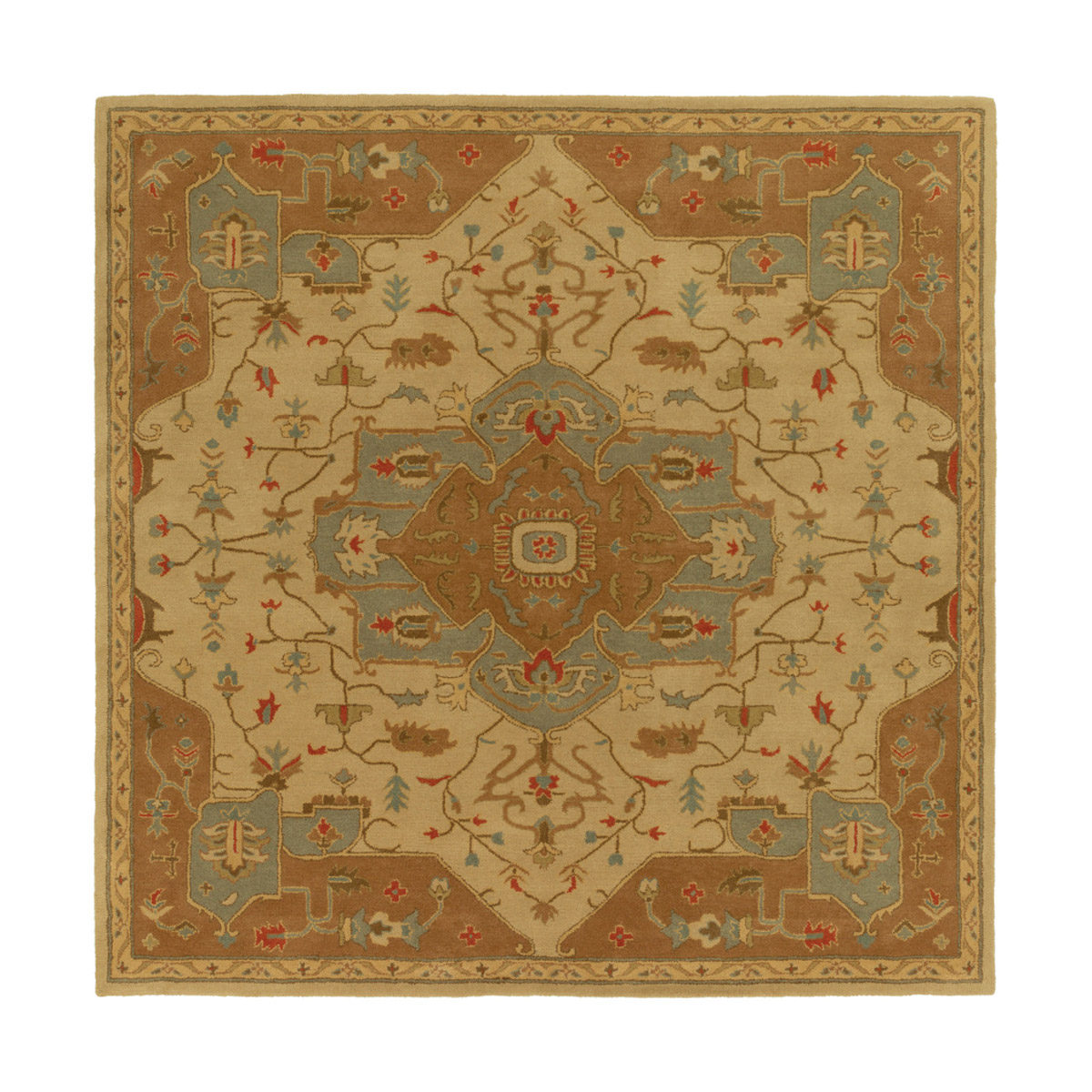 Surya CAE1146-6SQ Caesar 72 X 72 inch Brown and Brown Area Rug, Wool