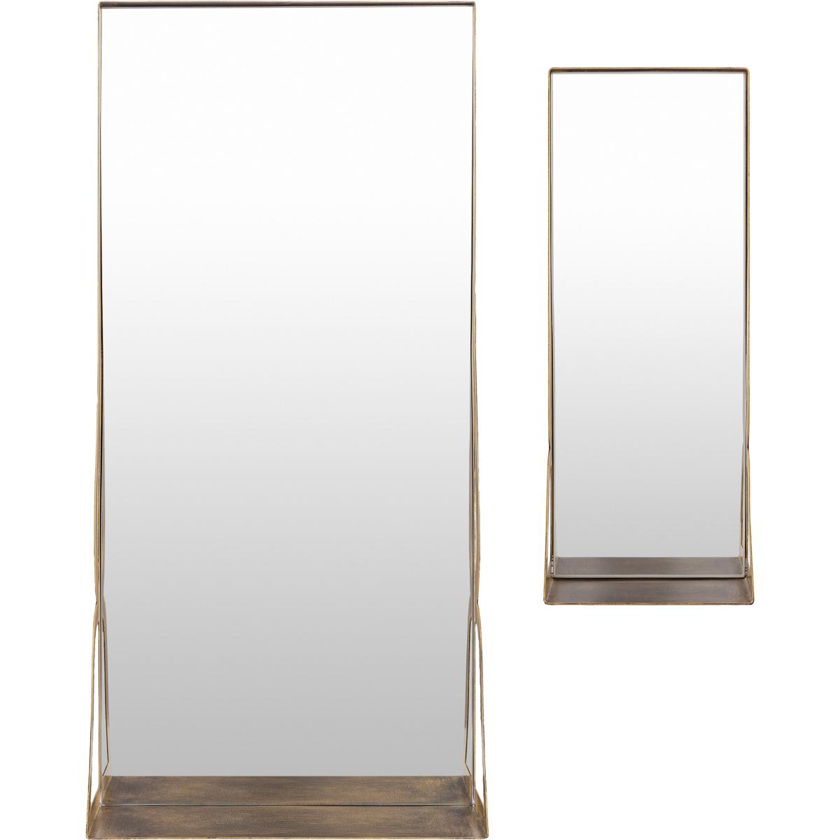 CBL001-SET 30 x 14 & 18 x 7 in. Cabriole Mirror, Gold - Set of 2