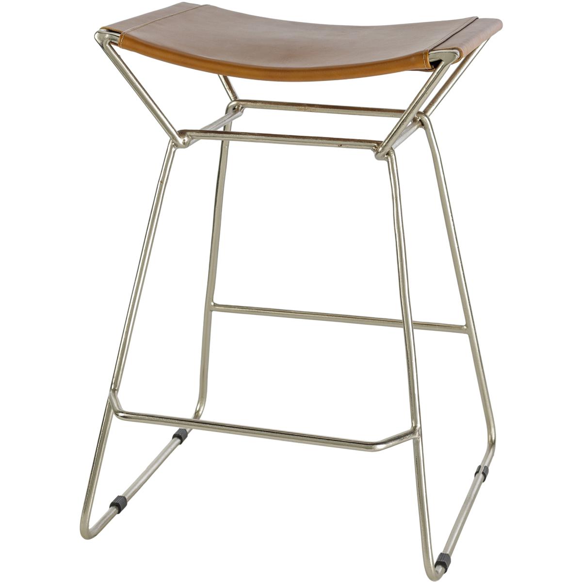 Surya CELE-002 Celerio 25 inch Top: Brown; Base: Metallic - Bronze Counter Stool