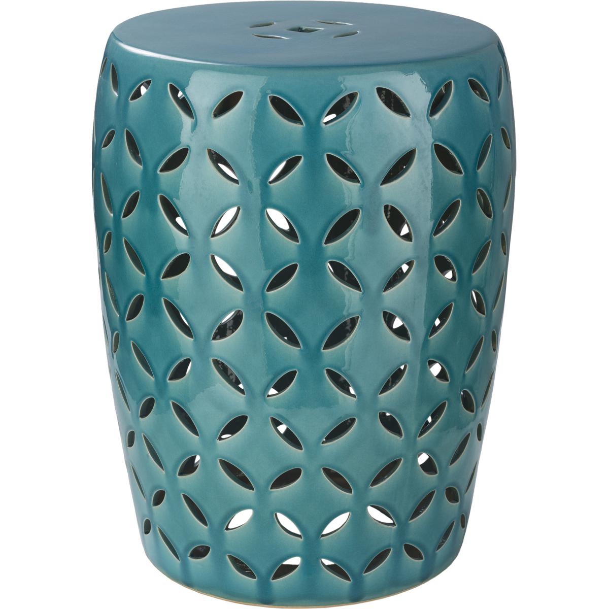 Surya CHT761-M Chantilly 17.7 inch Blue Outdoor Garden Stool, Medium