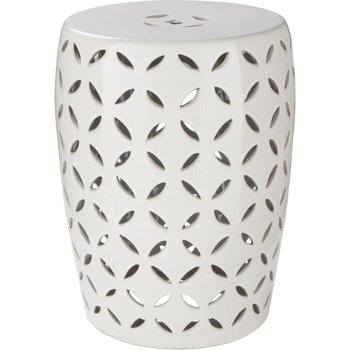 Surya CHT762-M Chantilly 17.7 inch Off-White Outdoor Garden Stool, Medium