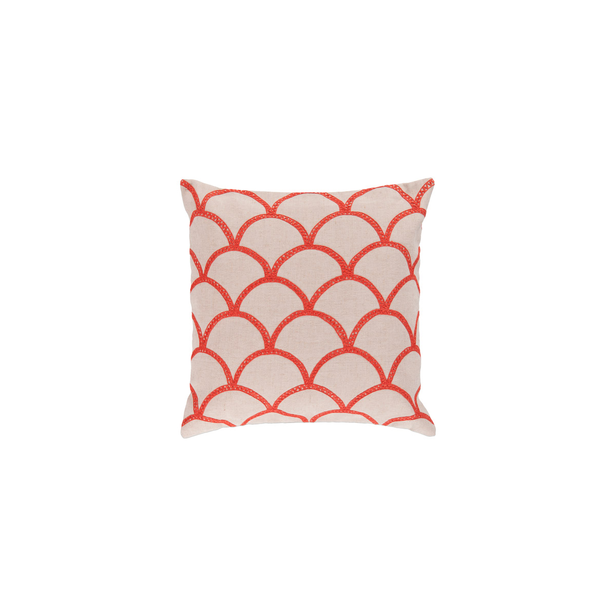 Surya COM009-1818D Meadow 18 X 18 inch Cream and Bright Orange Throw Pillow
