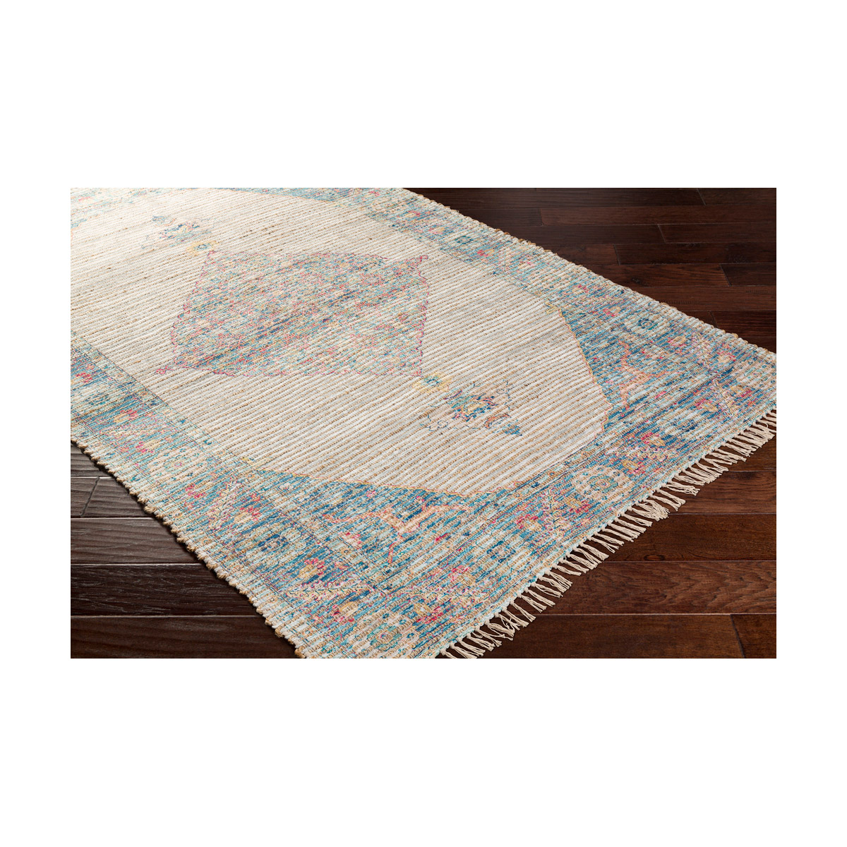Surya COV230123 Coventry 36 X 24 inch WhiteBright PinkAquaDenimKhaki Rugs