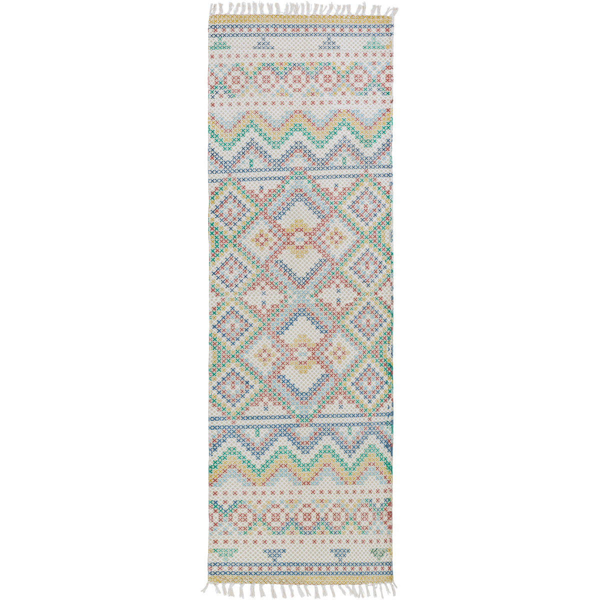 Surya CSK1300-268 Chaska 96 X 30 inch Blue and Pink Runner, Cotton