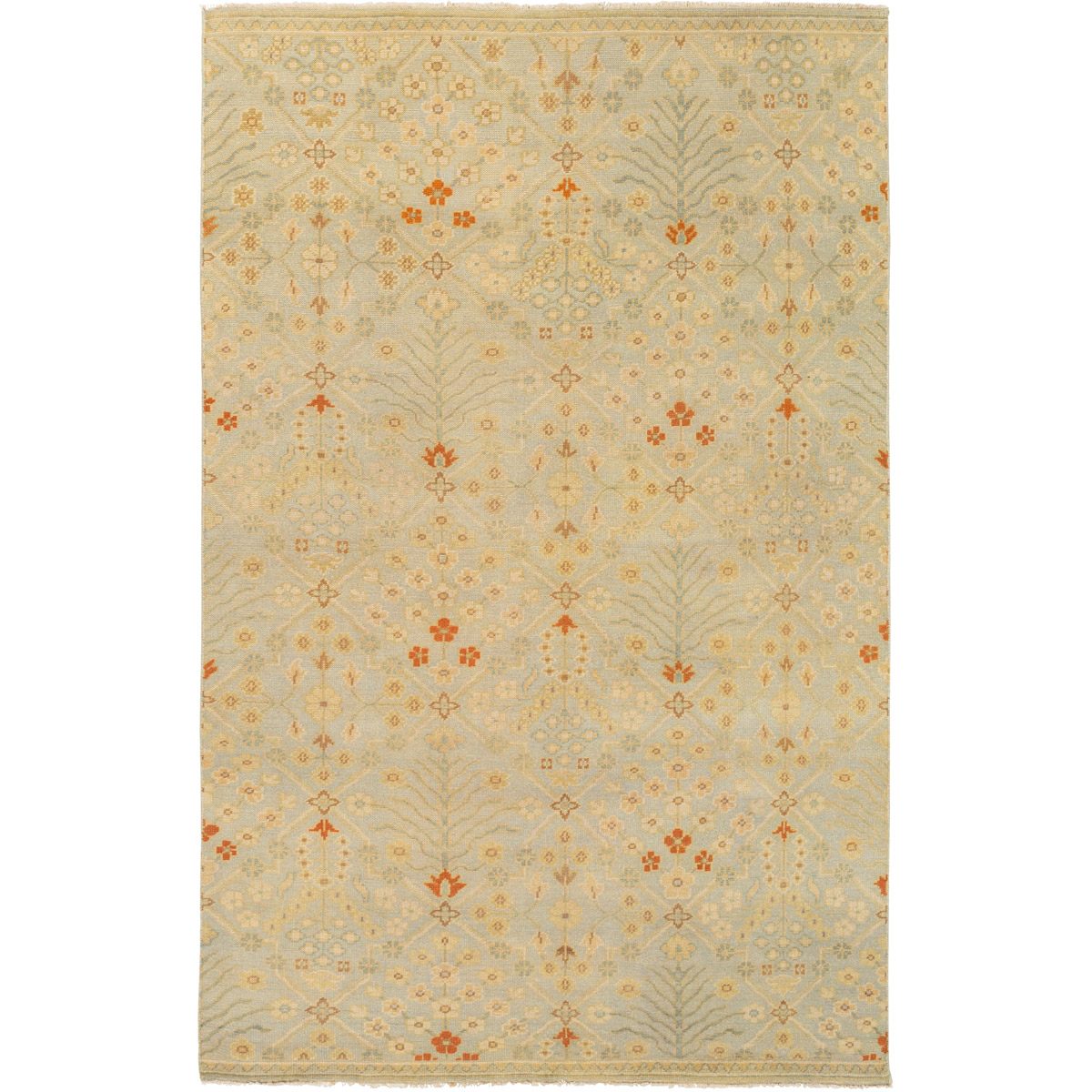 Surya CSL6007-69 Castle 108 X 72 inch Neutral and Red Area Rug, Wool