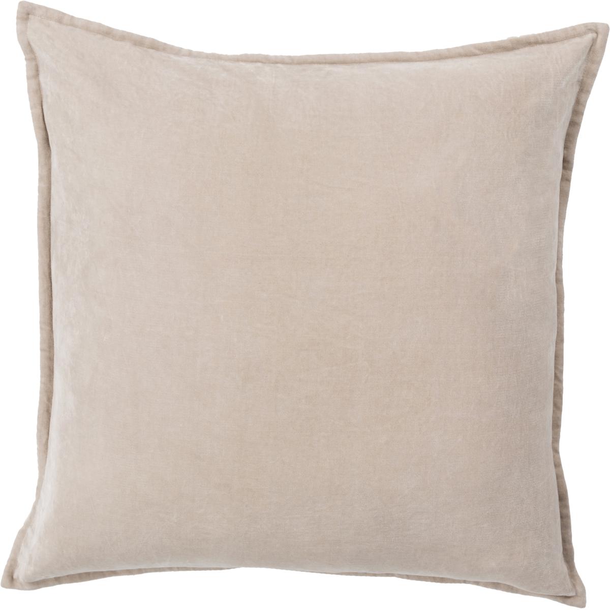 Surya CV005-2020P Cotton Velvet 20 X 20 inch Light Beige Pillow Kit, Square