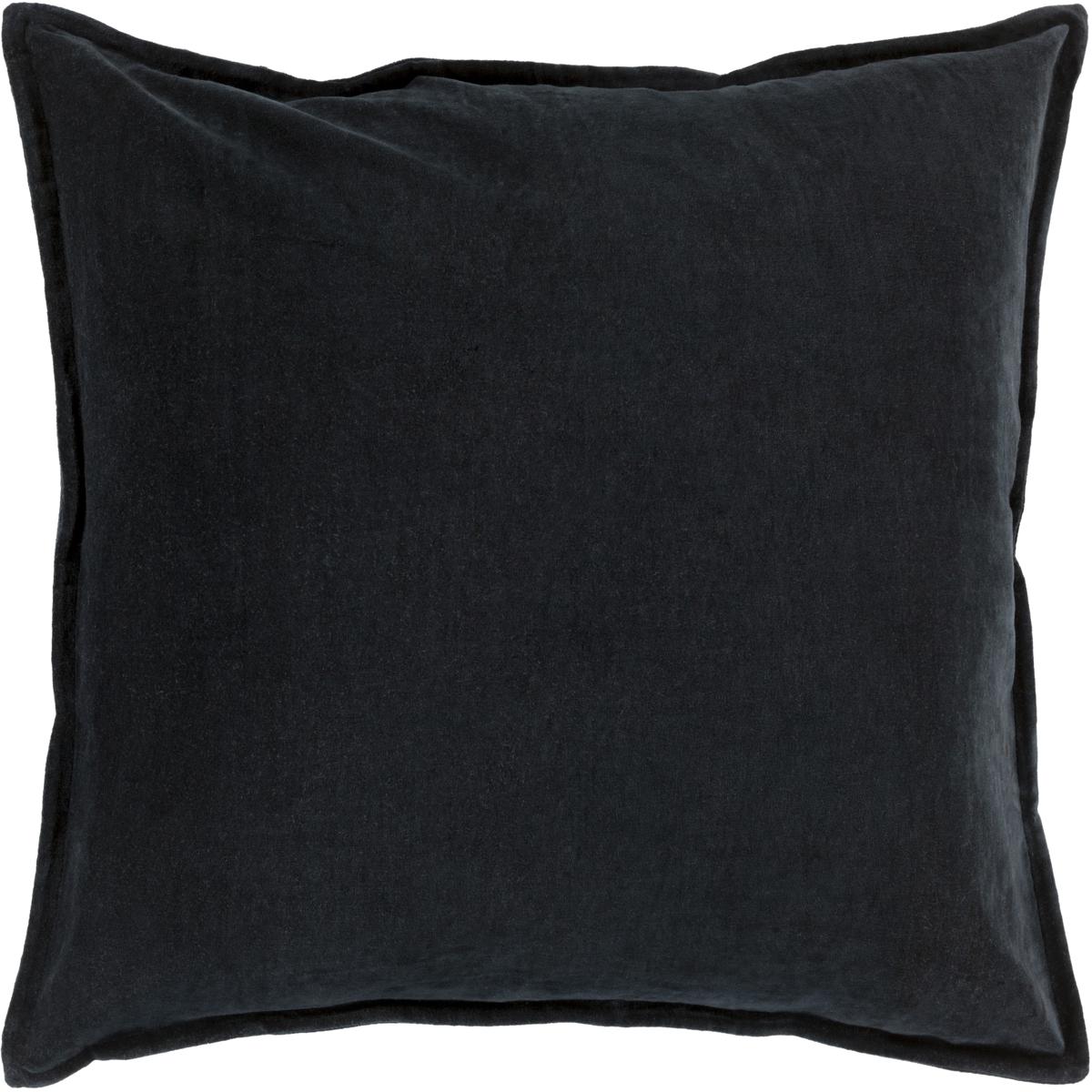 Surya CV012-2020P Cotton Velvet 20 X 20 inch Black Pillow Kit, Square