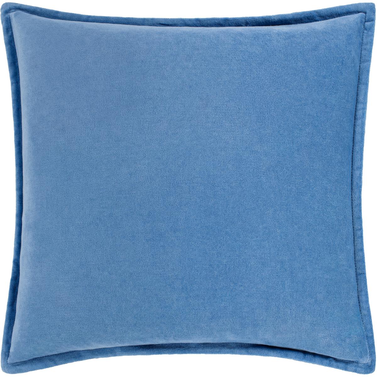 Surya CV015-1818P Cotton Velvet 18 X 18 inch Blue Pillow Kit, Square
