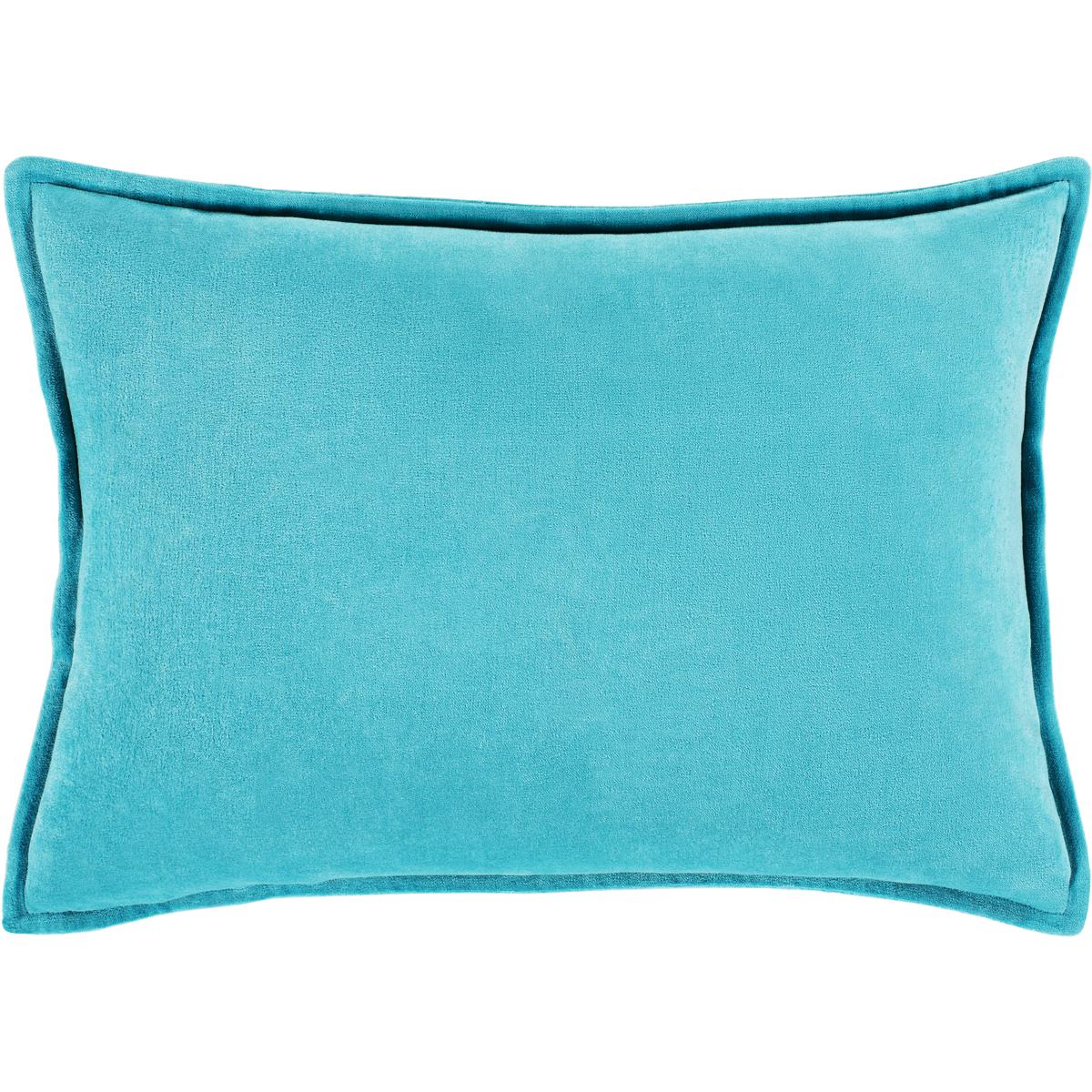 Surya CV019-1320P Cotton Velvet 19 X 19 inch Aqua Pillow Kit in 13 x 20, Lumbar