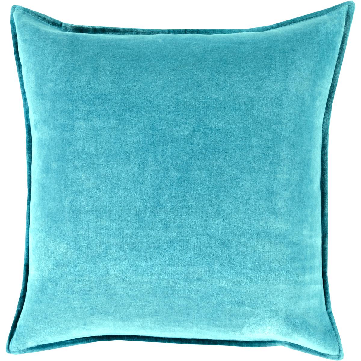 Surya CV019-1818P Cotton Velvet 18 X 18 inch Aqua Pillow Kit, Square