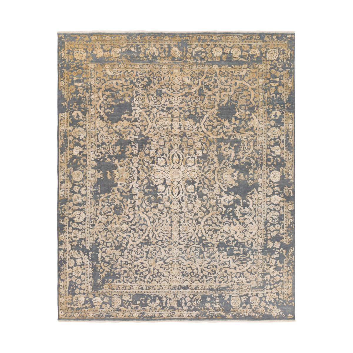 Surya DSR1001-913 Desiree 156 X 108 inch Medium Gray/Cream/Wheat/Tan Rugs, Wool, Viscose, and Cotton