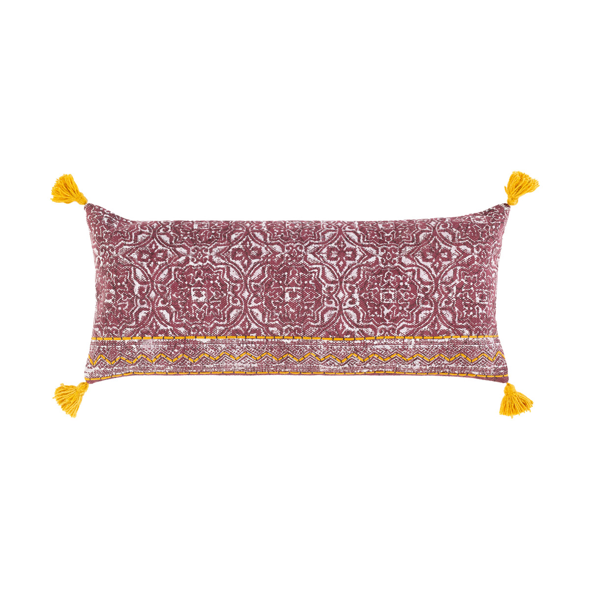 Surya DYA002-3214P Dayna 32 X 14 inch Beige/Saffron/Burgundy Pillow Kit, Lumbar