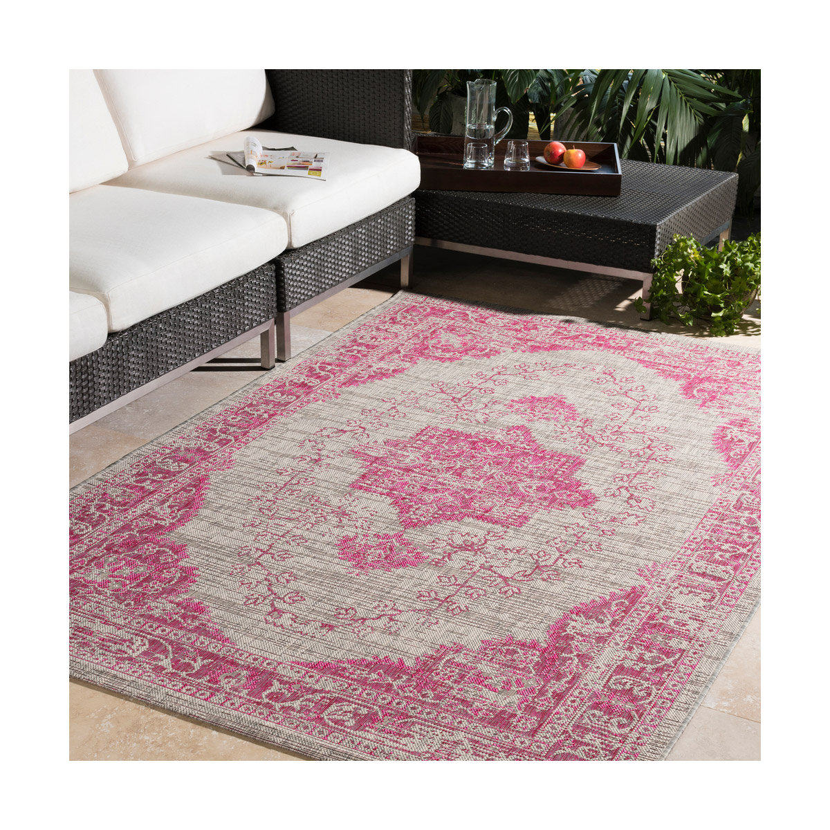 Surya EAG23051616 Eagean 18 X 18 inch Bright Pink Outdoor Area Rug