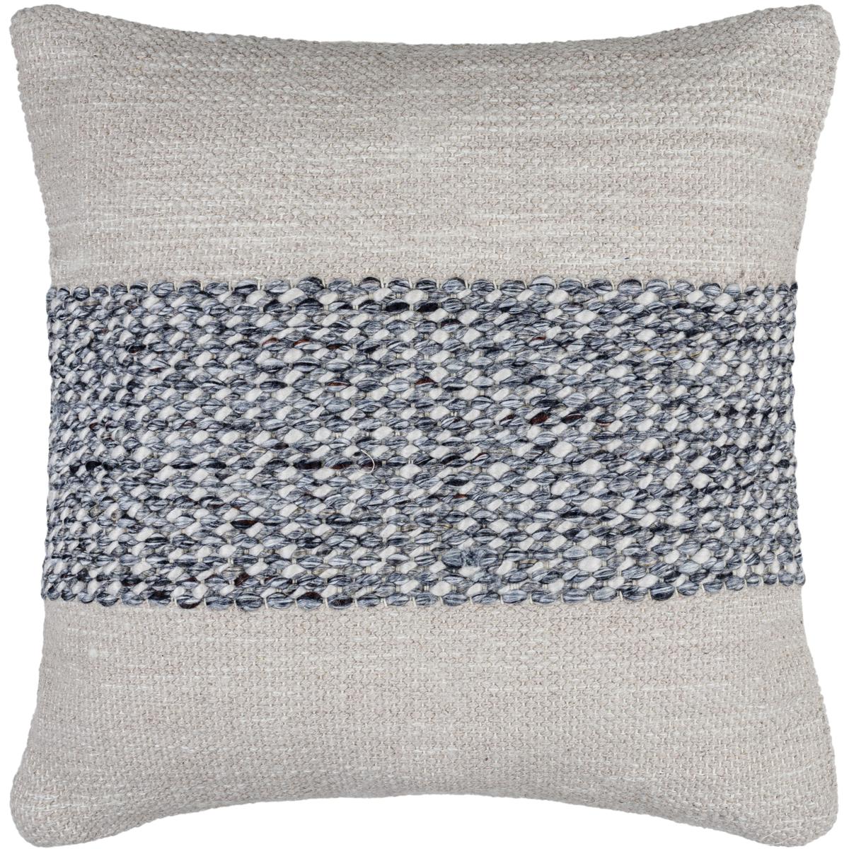 Surya EDD0012222P Edward 22 X 22 inch Silver Metallic Silver OffWhite Light Silver Nickel Sage Ink Accent Pillow