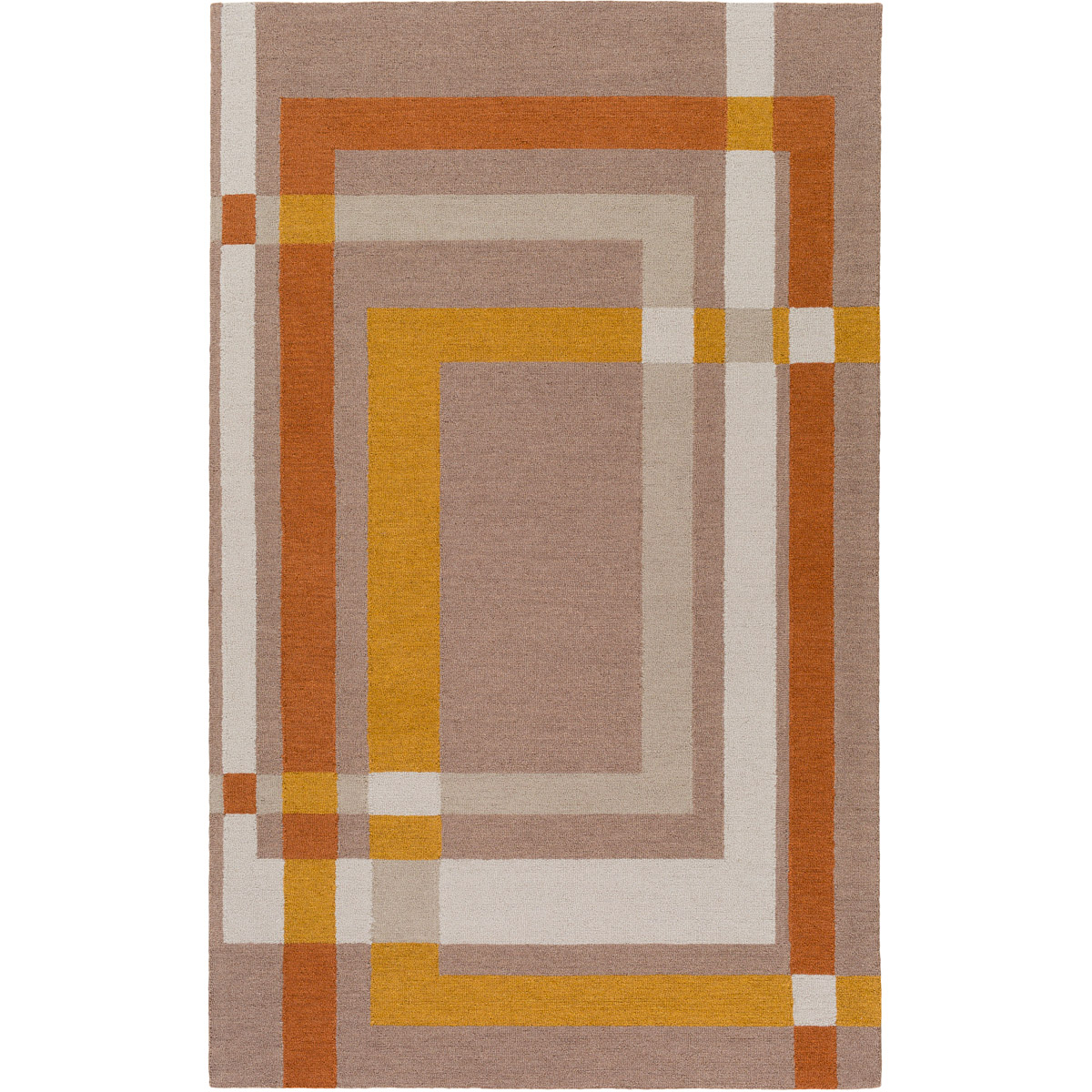 Surya EGK1016-576 Kismet 90 X 60 inch Brown and Orange Area Rug, Wool and Cotton