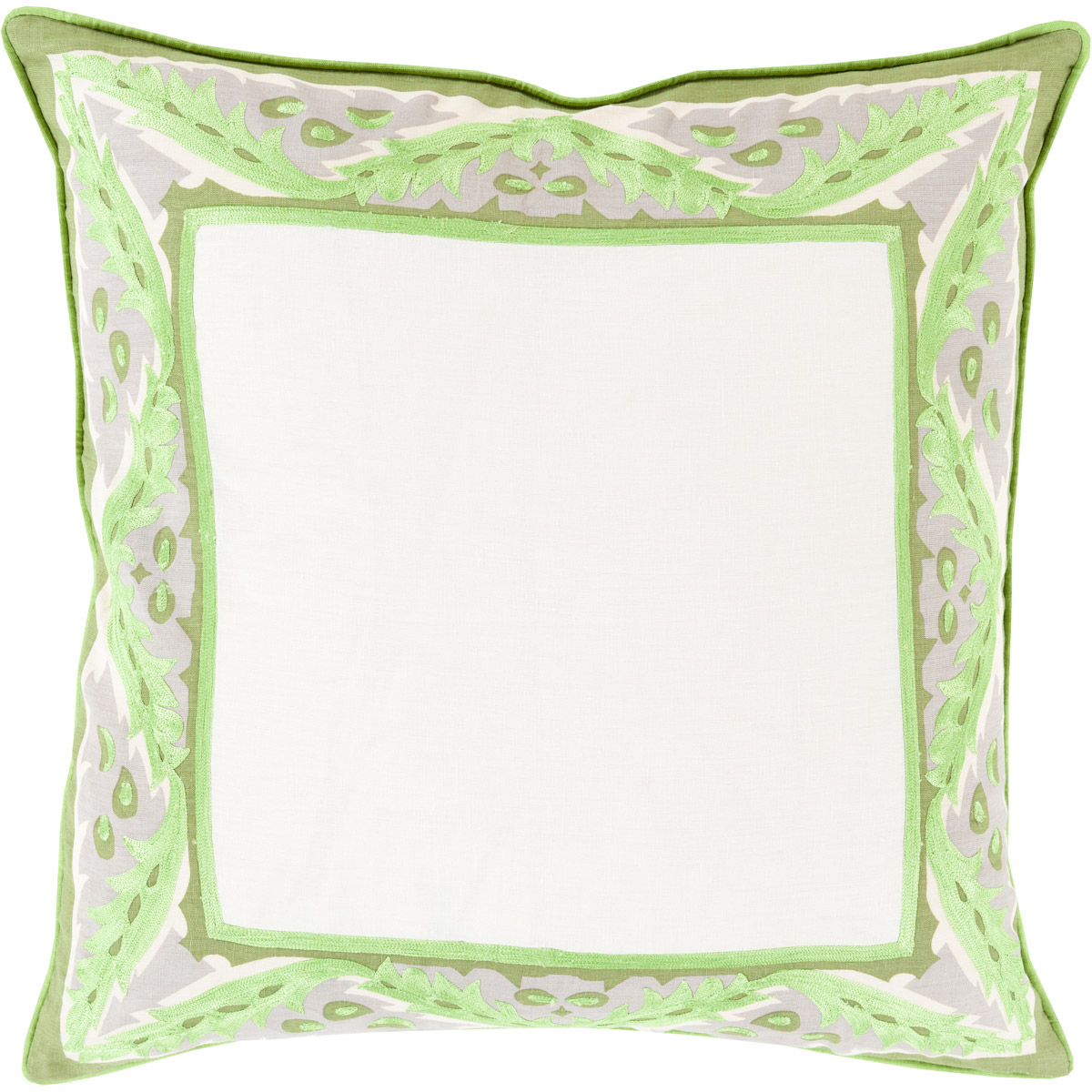 Surya EUG0022020P Eugene 20 inch Grass Green Taupe Ivory Lime Pillow Kit