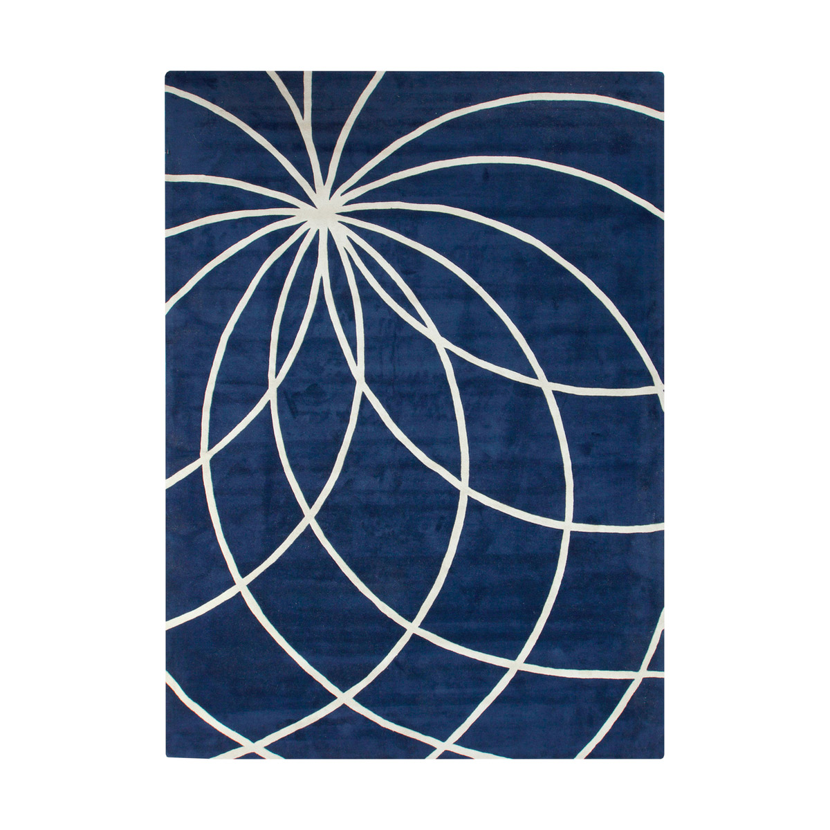 Decovio 11202-BN Philadelphia 180 X 144 inch Dark Blue/Cream Rugs, Wool