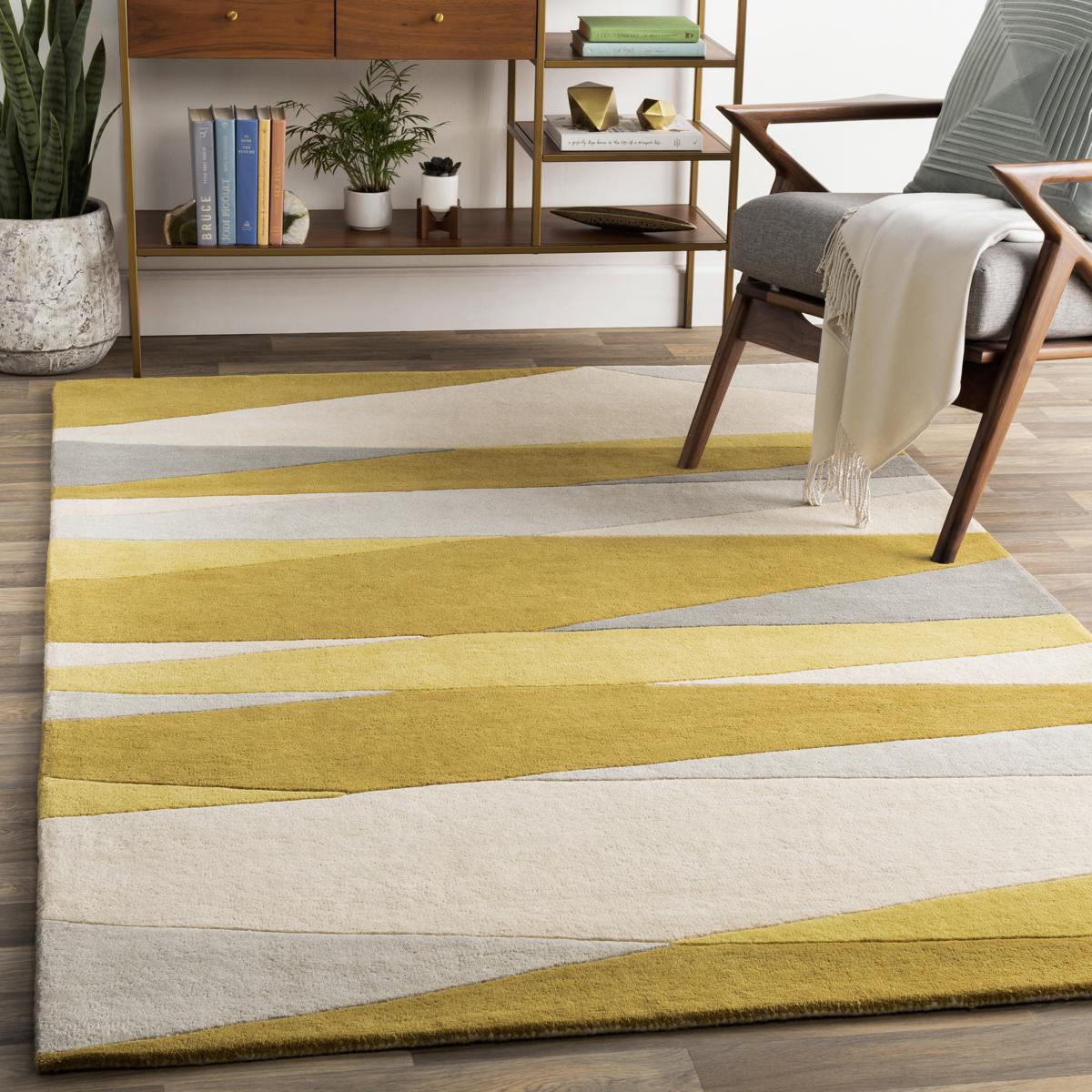 Surya FM7203312 Forum Area Rug Cream/Lime/Mustard/Medium Gray/Taupe