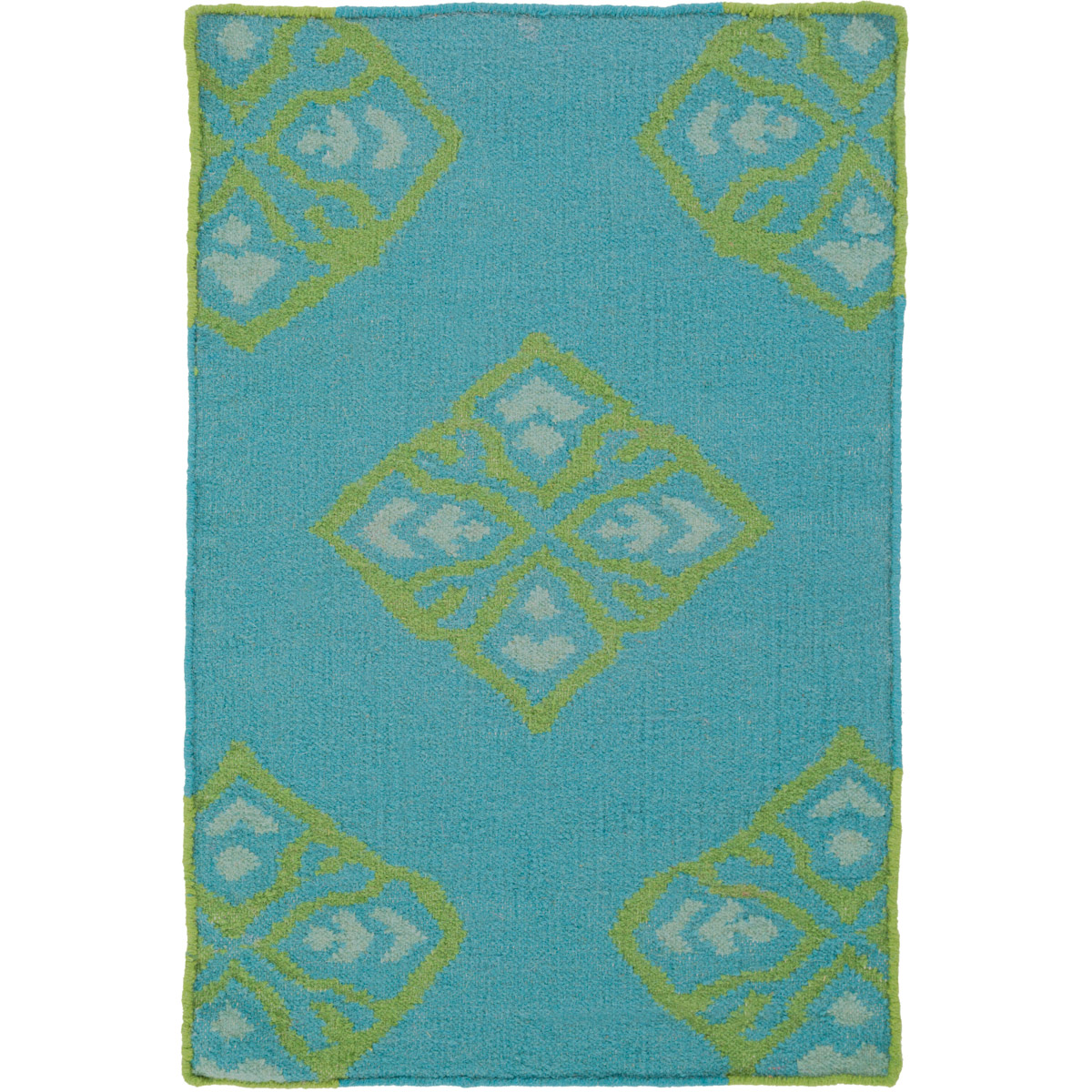 Surya FT371-23 Frontier 36 X 24 inch Teal, Grass Green, Seafoam Rug