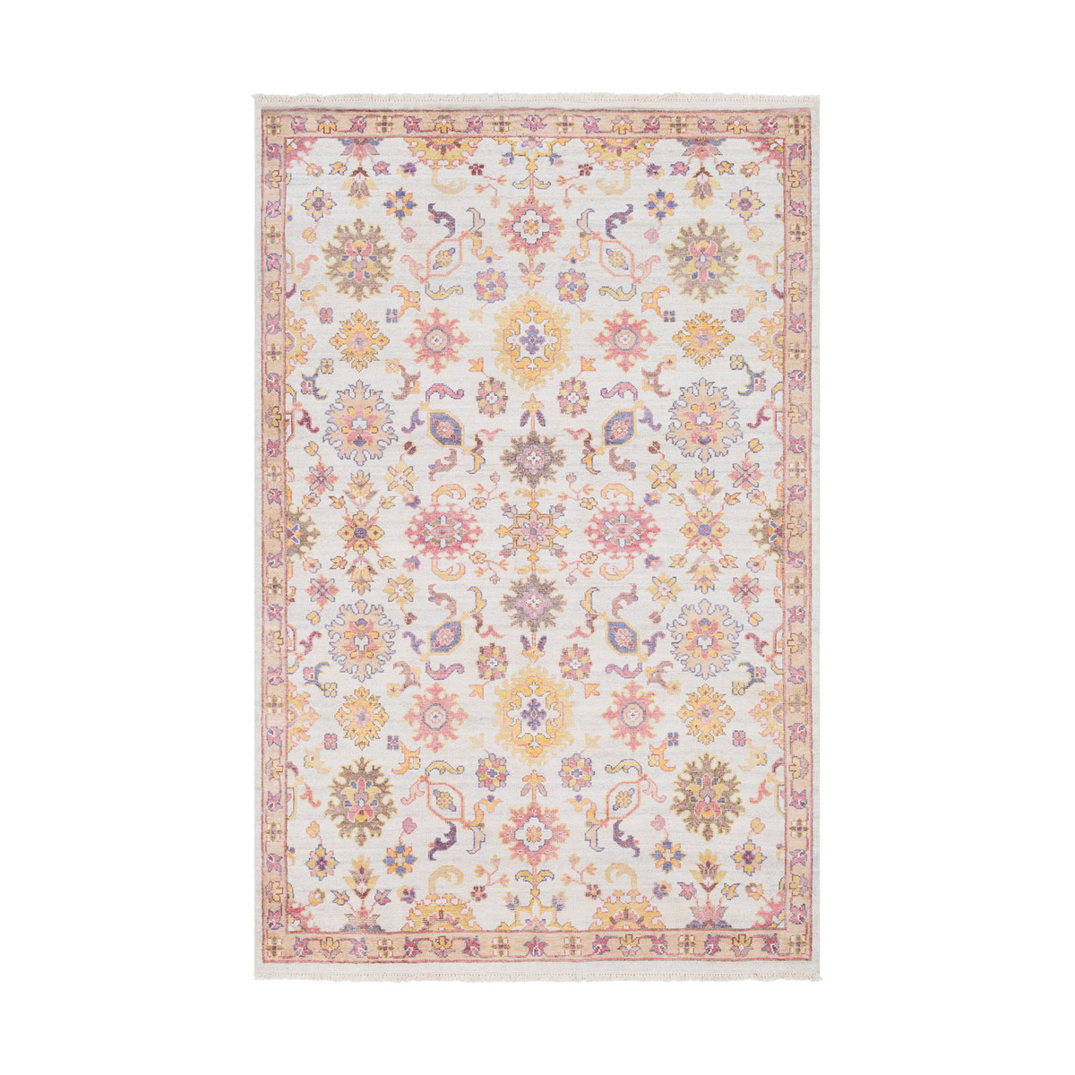 41ELIZABETH 52570BP Millard 36 X 24 inch Bright PinkCreamTanMustardCamelBright Yellow Rugs Rectangle