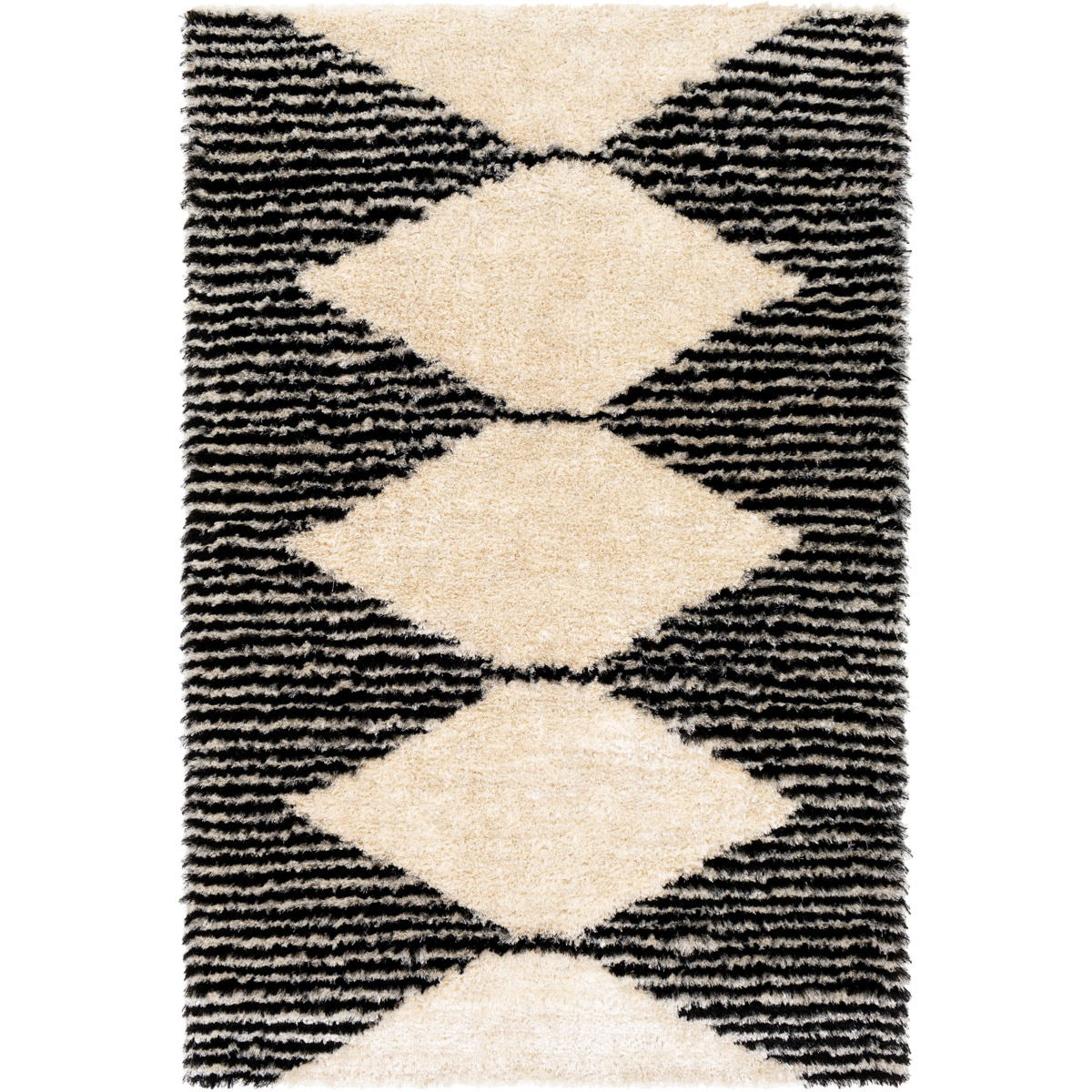 GIB2301-81012 8 ft. 10 in. x 12 ft. Gibraltar Rectangle Area Rug, Black & Ivory
