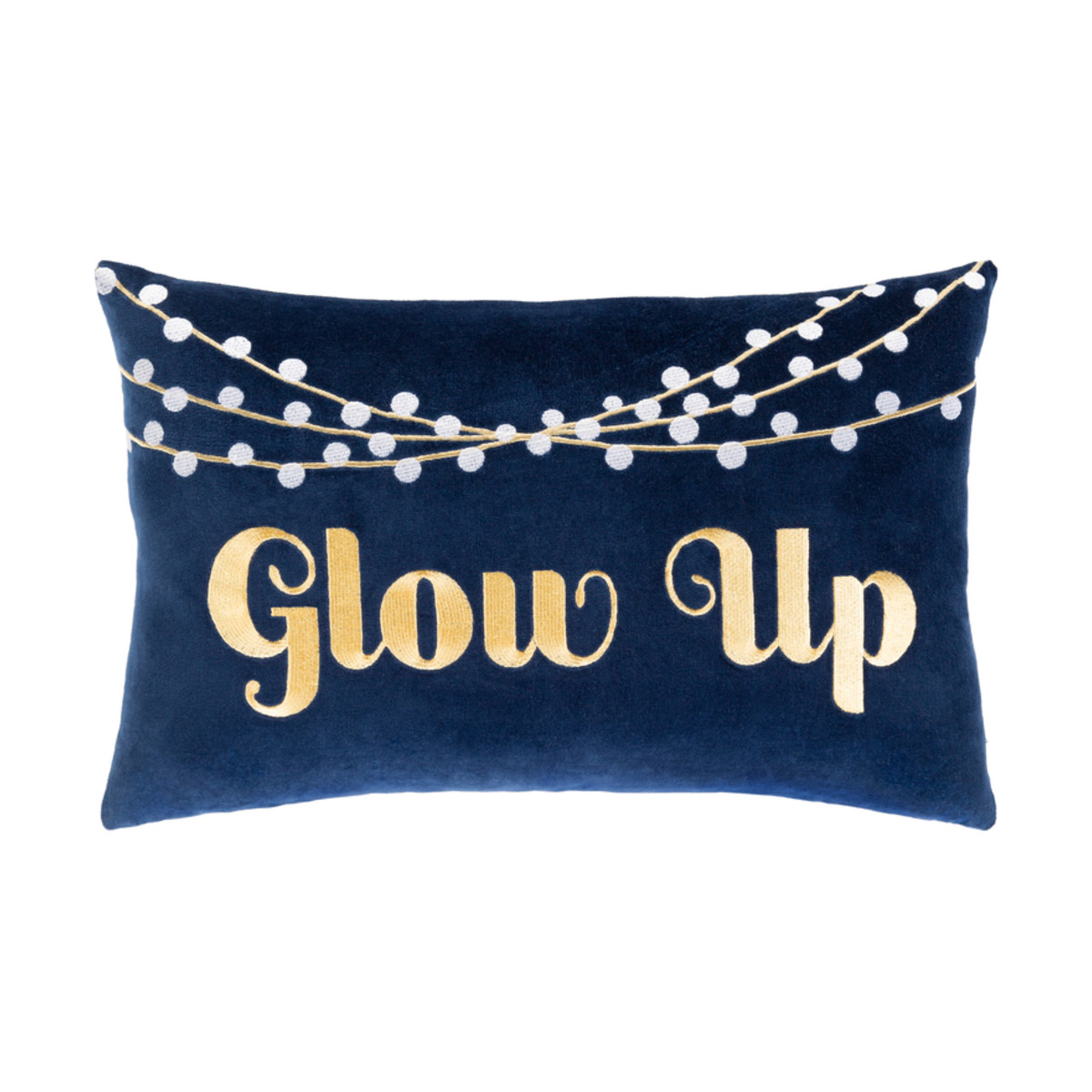 Surya GLP001-1320P Glow Up 20 X 13 inch Dark Blue/White/Bright Yellow Pillow Kit, Lumbar