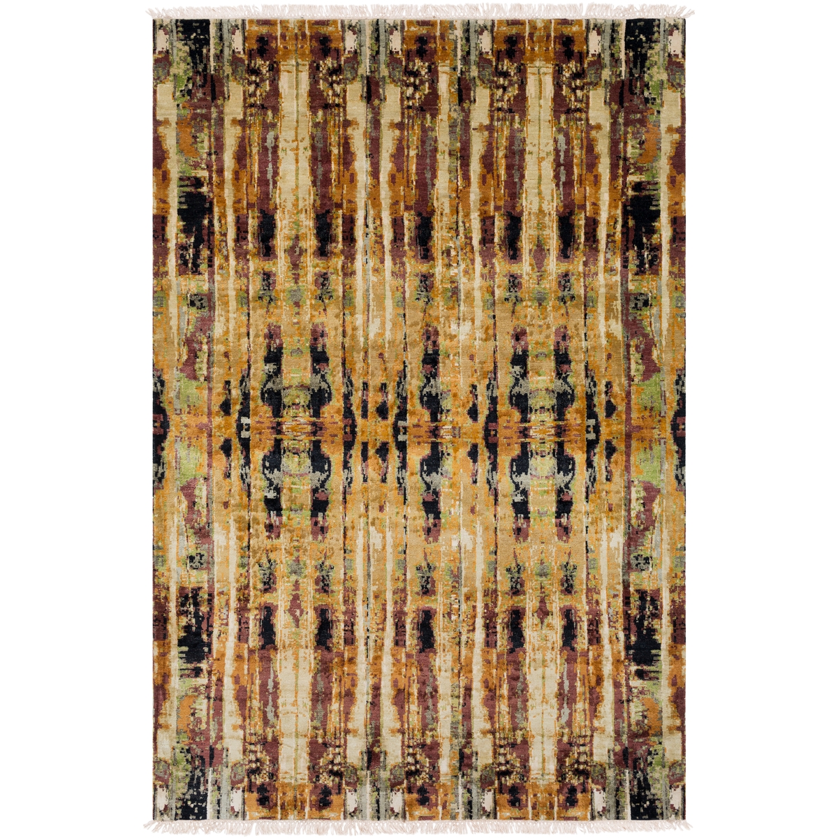 Surya GOV1000-69 Govandi 108 X 72 inch Brown and Orange Area Rug, Silk