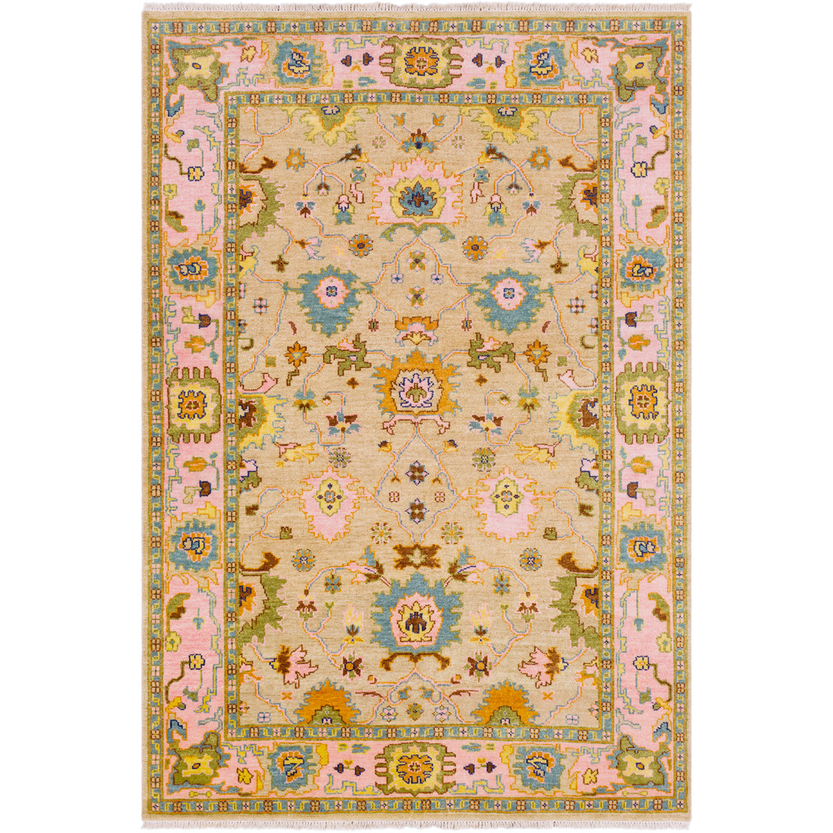 41ELIZABETH 53378TP Fantasia 36 X 24 inch Dusty Pink Rug Rectangle