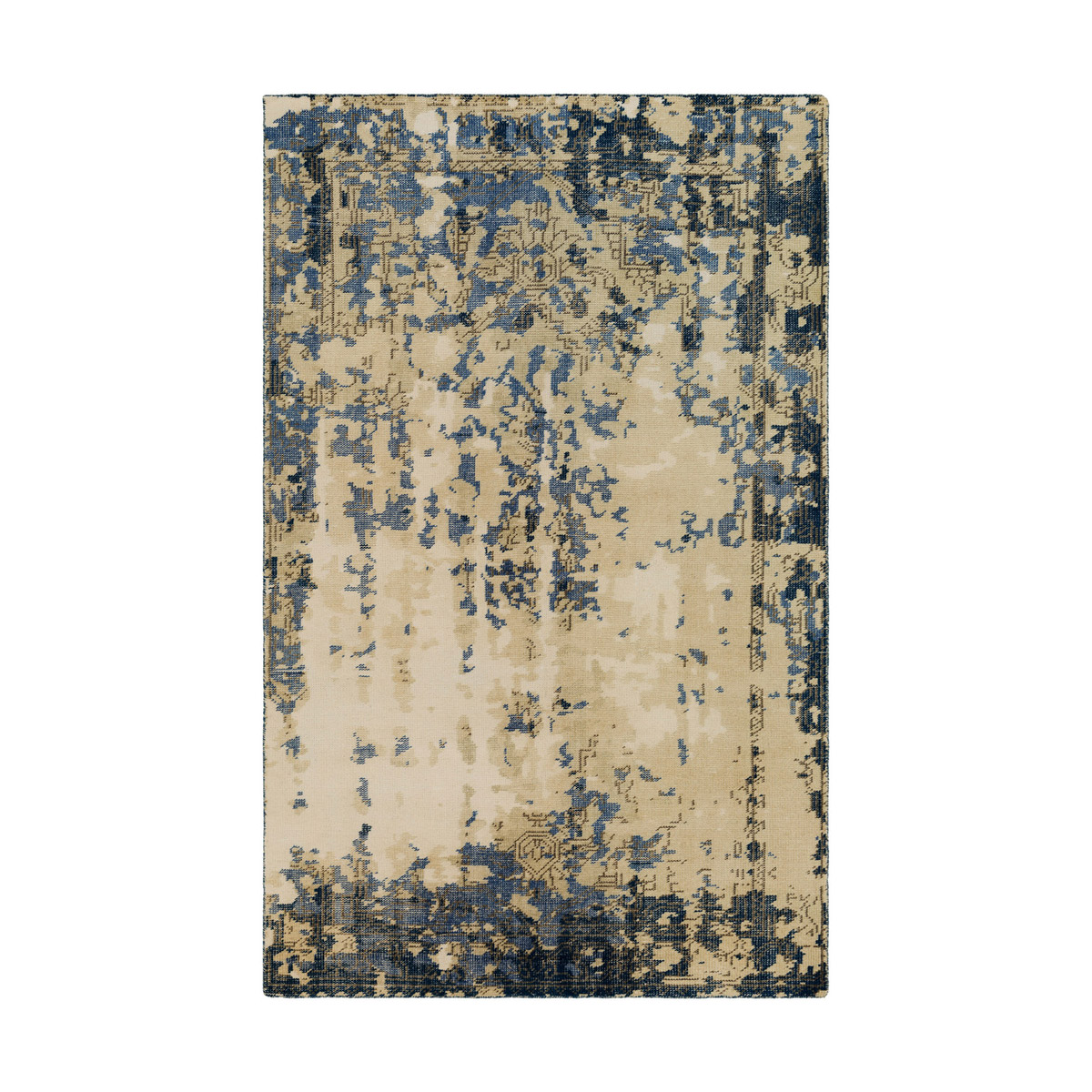 Surya HOO1018-69 Hoboken 108 X 72 inch Bright Blue/Dark Blue/Dark Brown/Khaki/Ivory Rugs, Wool