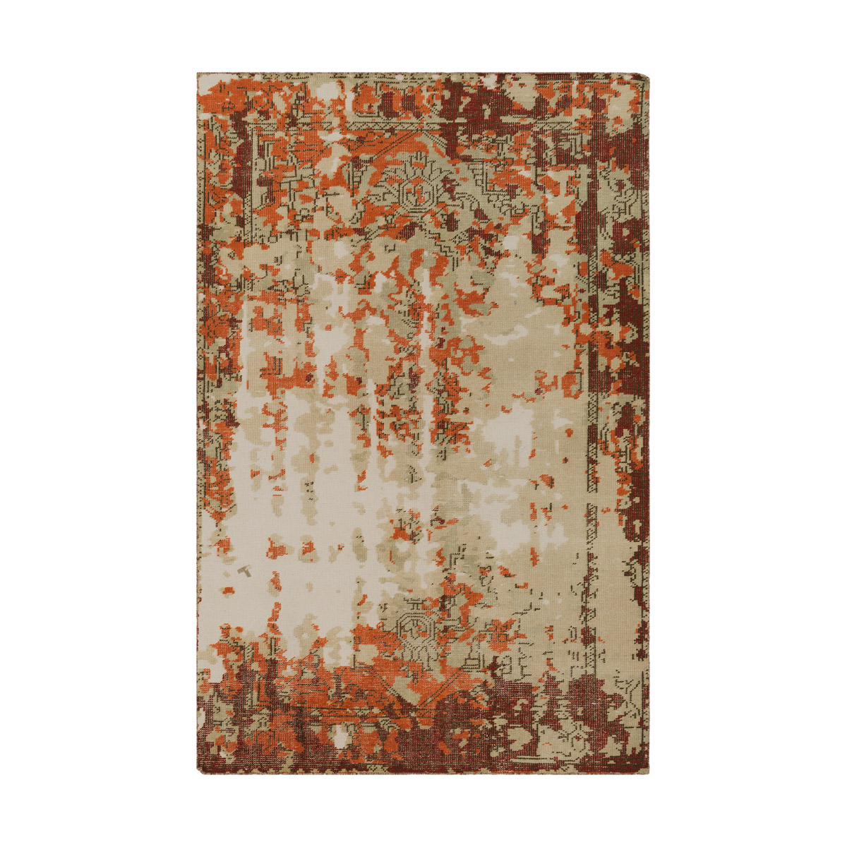 Surya HOO1019-69 Hoboken 108 X 72 inch Bright Orange/Dark Red/Dark Brown/Tan/Khaki/Ivory Rugs, Wool