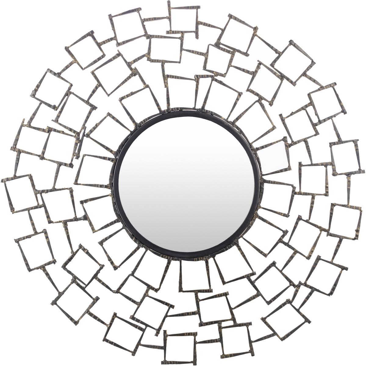 Surya HOU001-3535 Horus 35 X 35 inch Light Grey Mirror, Round