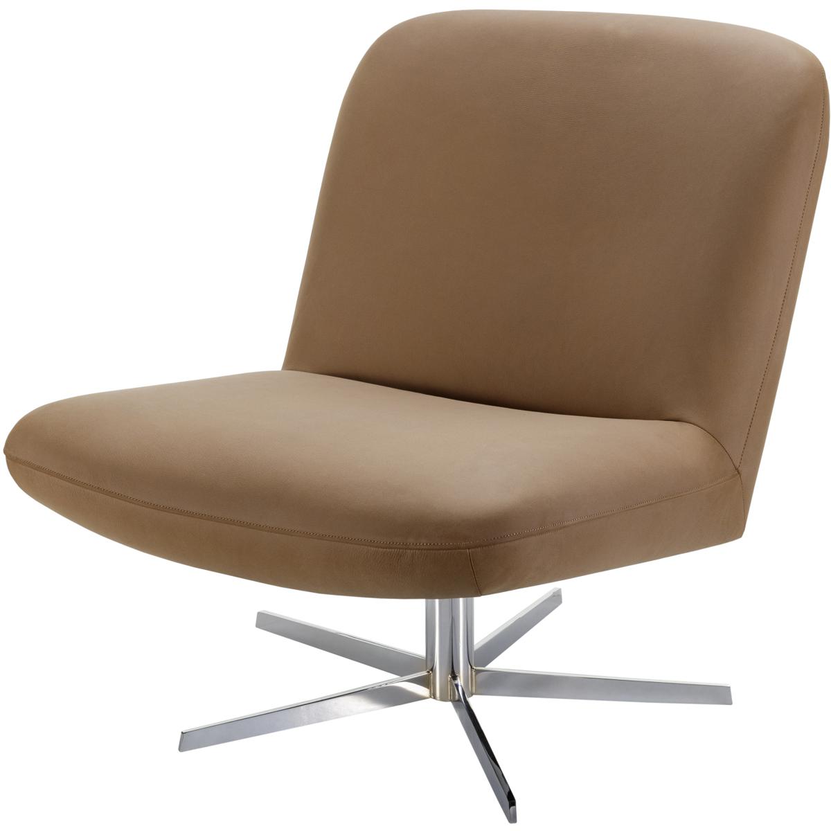 Surya HPS001 Harpiste Upholstery Medium Brown Base Metallic  Silver Swivel Chair