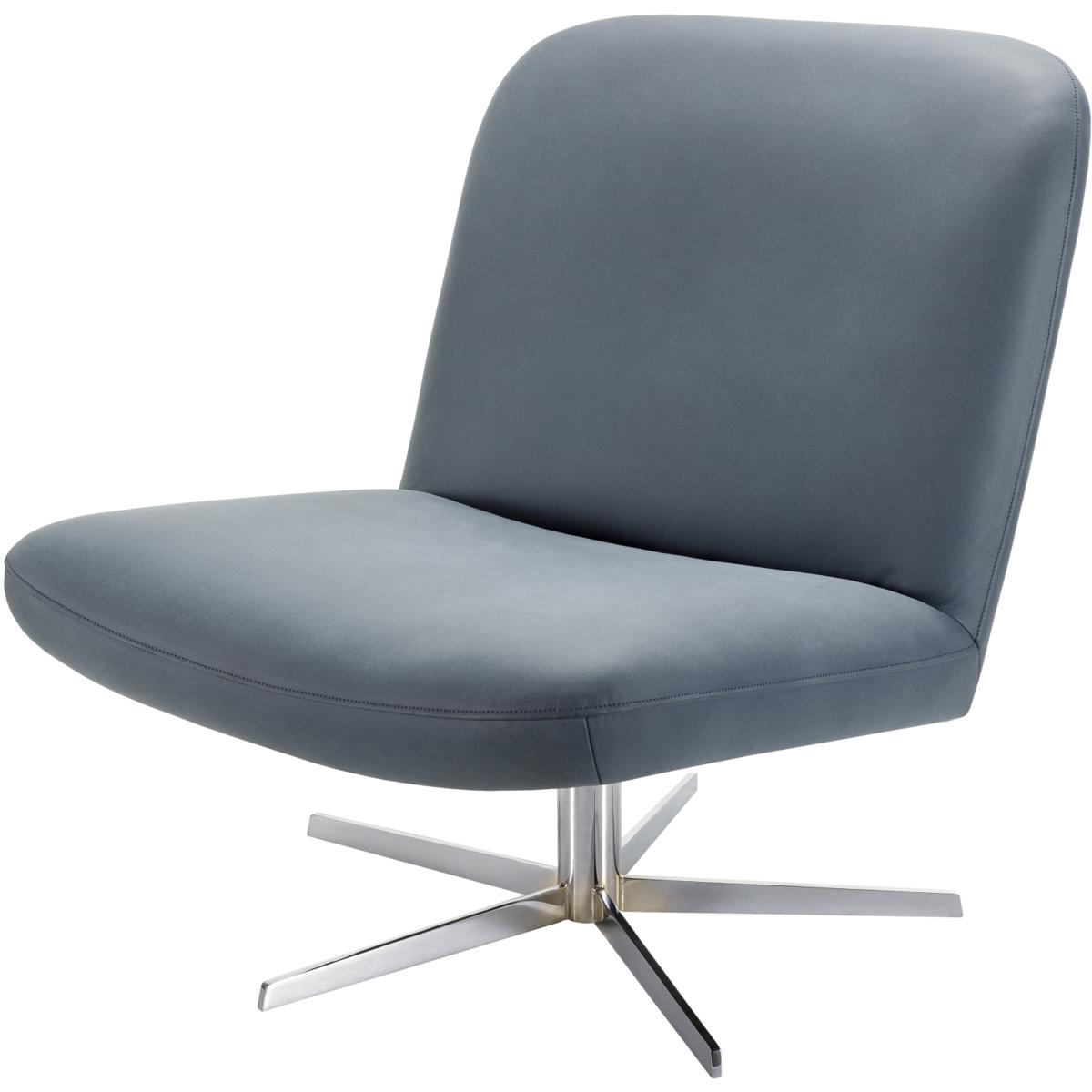 Surya HPS002 Harpiste Upholstery Pale Blue Base Metallic  Silver Swivel Chair