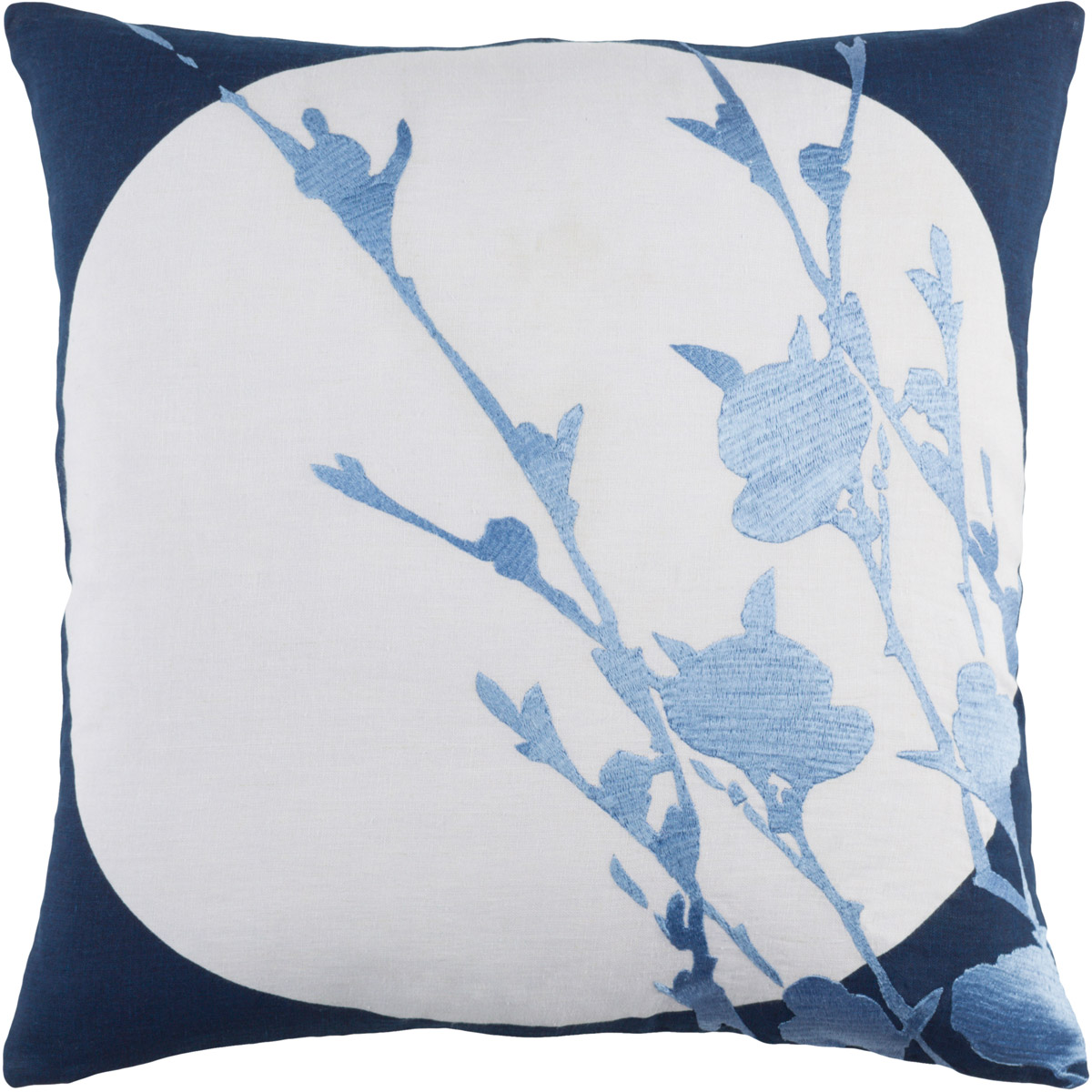 Surya HR002-2222P Harvest Moon 22 X 22 inch Navy and Pale Blue Throw Pillow