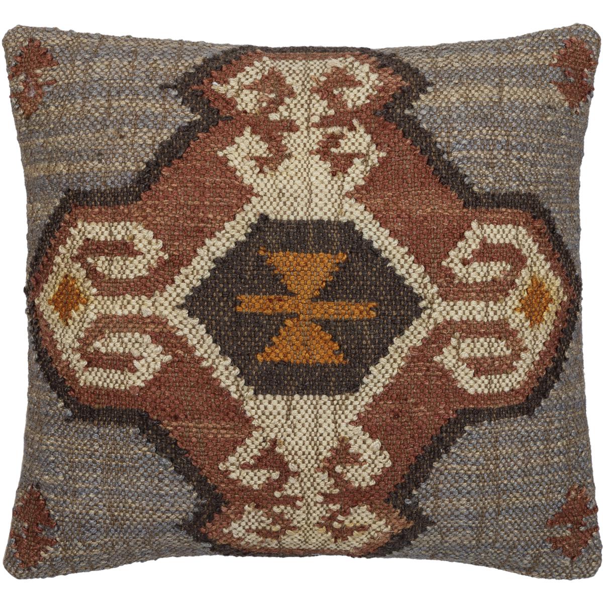 Surya ICH0011818P Chichester 18 X 18 inch EggplantWarm GreyChocolateGreySage Accent Pillow