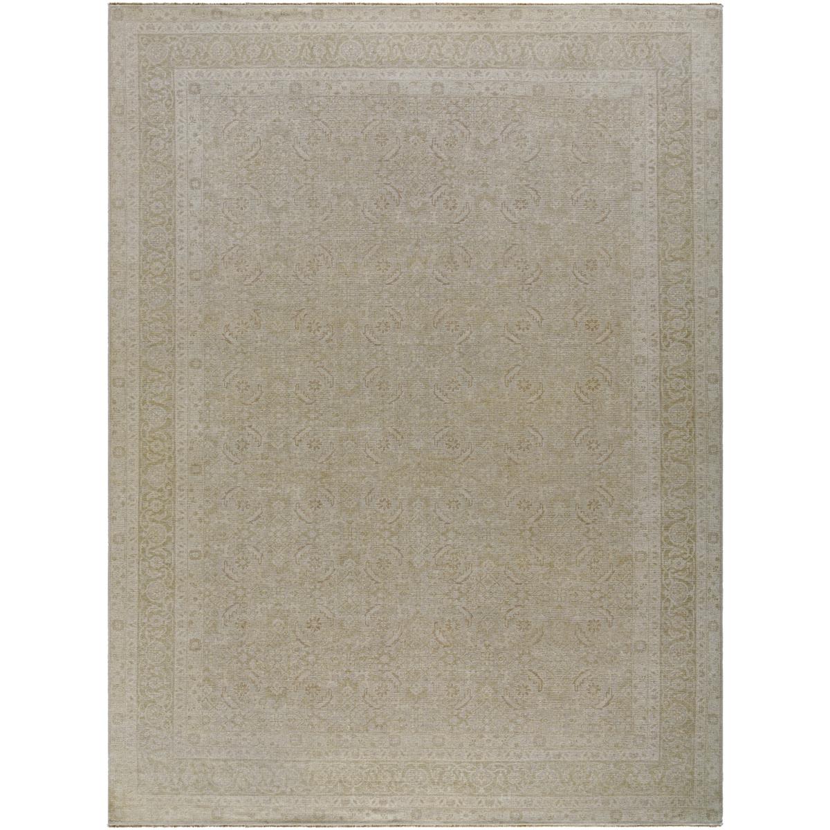 Dorothea Updated Traditional Beige Wool Patterned Hand Knotted Rug - 2'x3'