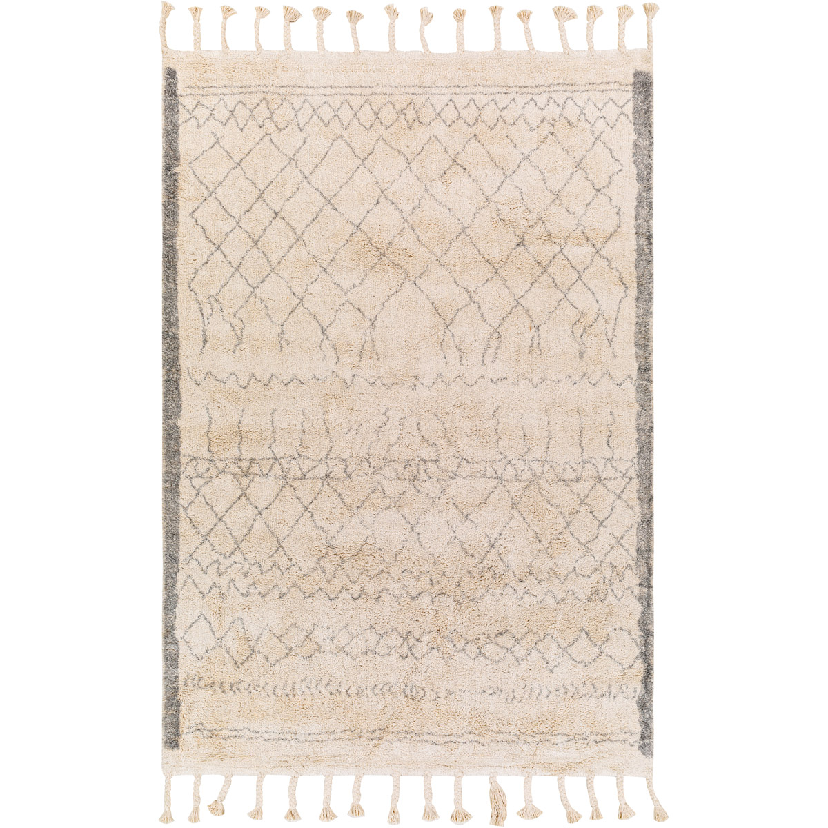 Surya KMS2306-576 Khemisset 90 X 60 inch Light Grey Rug in 5 x 8, Rectangle