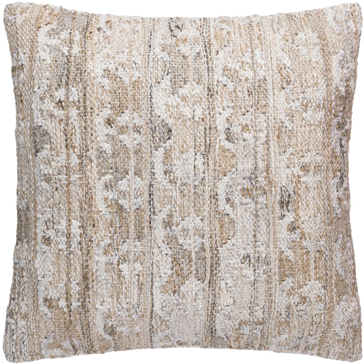 Surya KOB0012222P Kobe 22 X 22 inch Tan  OffWhite  Gray Accent Pillow