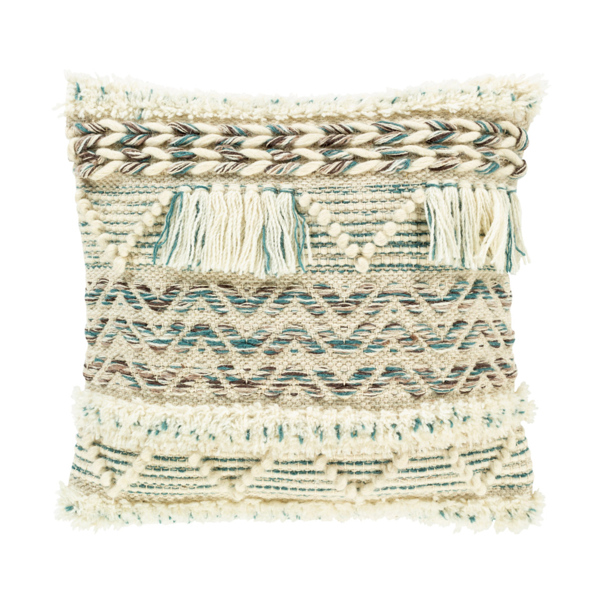 Surya KRN002-2020P Karina 20 X 20 inch Beige/Teal/Dark Purple/Ivory Pillow Kit, Square
